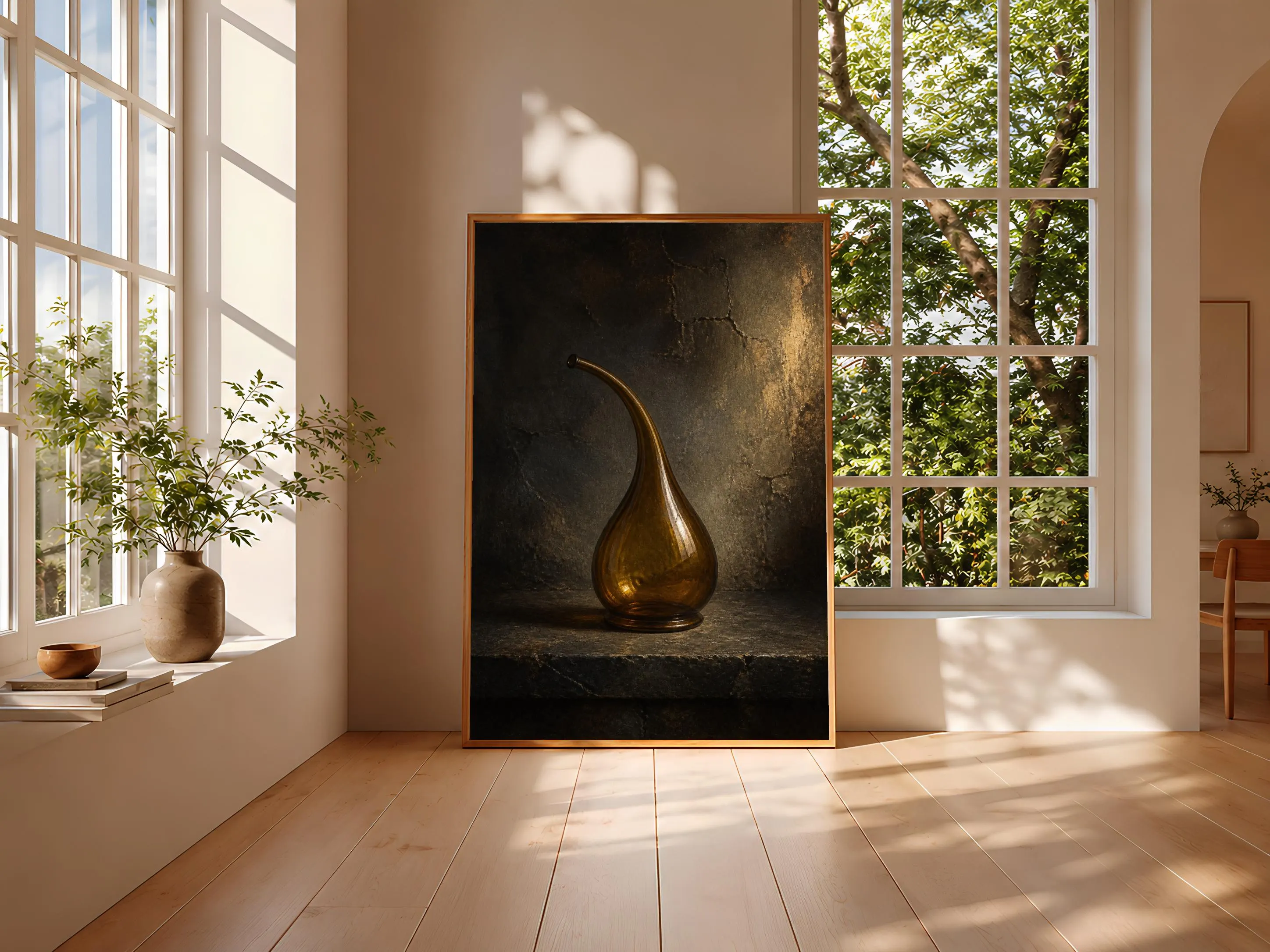 Amber Retort Wall Art, Dark Academia Laboratory Painting Print – Calm Wall Art by Artsify thumbnail 3