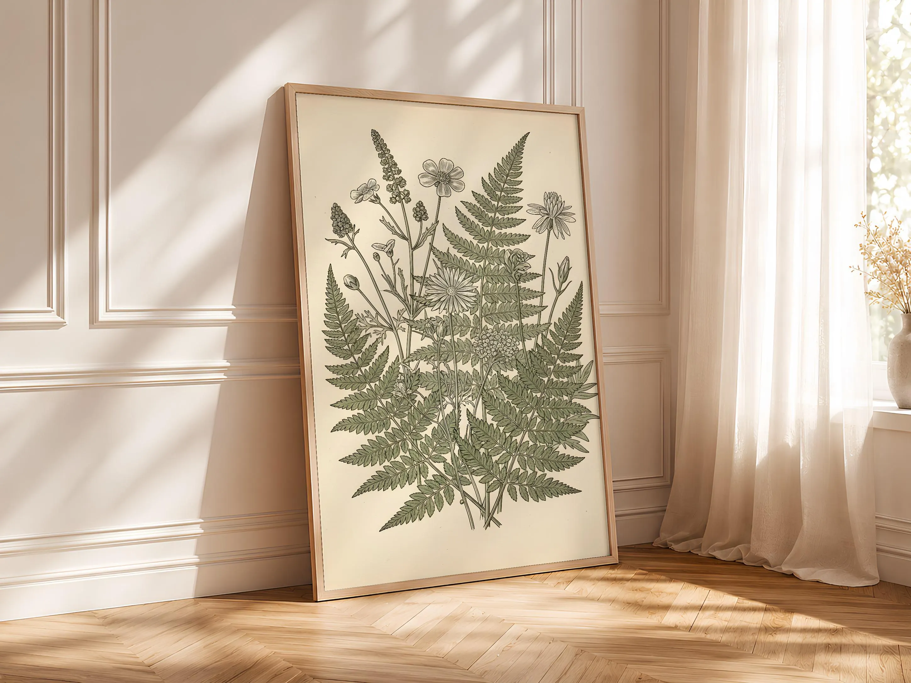Vintage Botanical Wall Art Print, Antique Fern Illustration Poster, Cottage Decor, Unframed – Calm Wall Art by Artsify thumbnail 4