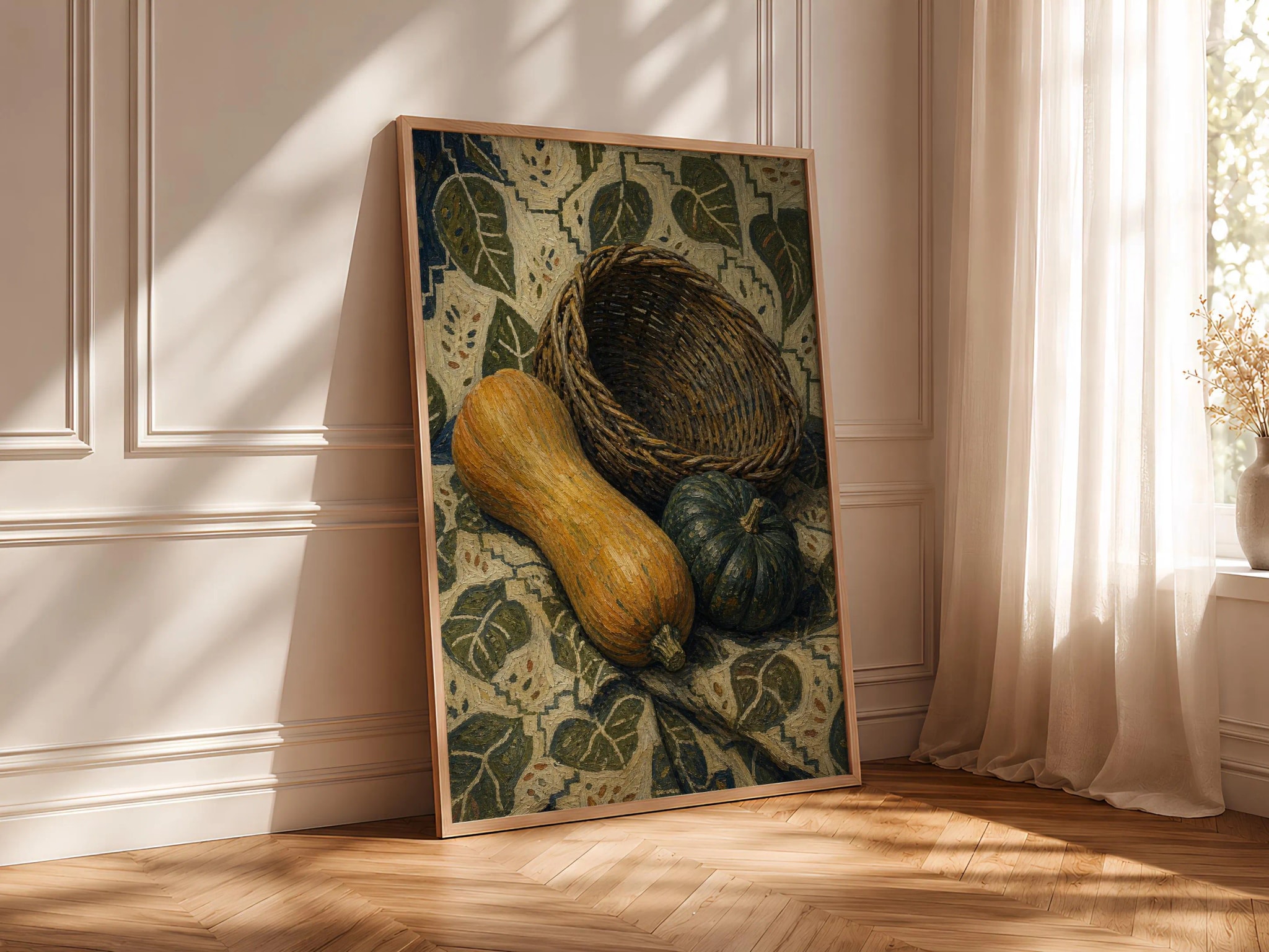 Van Gogh Style Squash Print, Post Impressionist Kitchen Wall Art, Woven Basket Poster, Vintage Harvest Decor, Housewarming Gift – Calm Wall Art by Artsify thumbnail 4