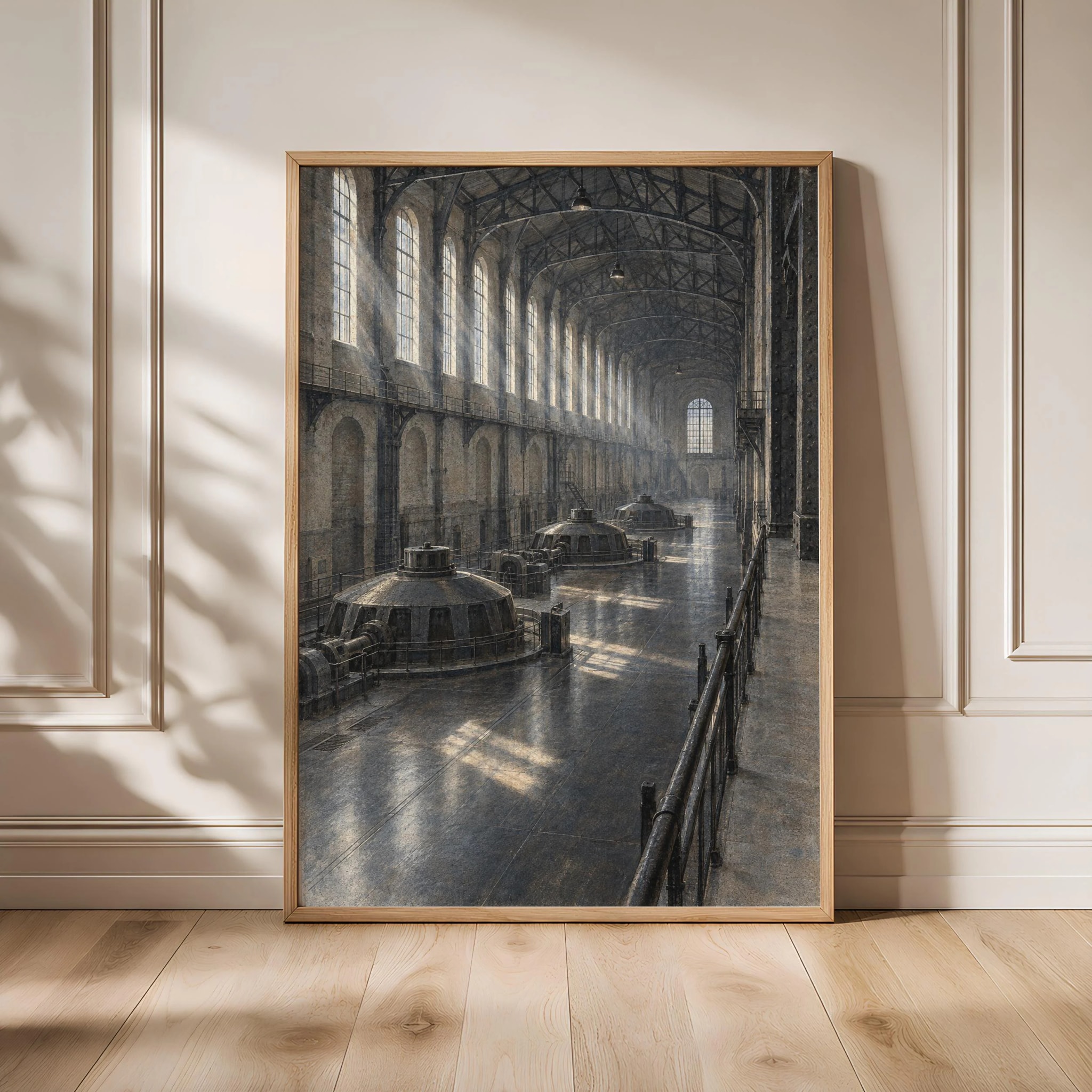 Turbine Hall Wall Art, Historic Industrial Interior Painting – Calm Wall Art by Artsify