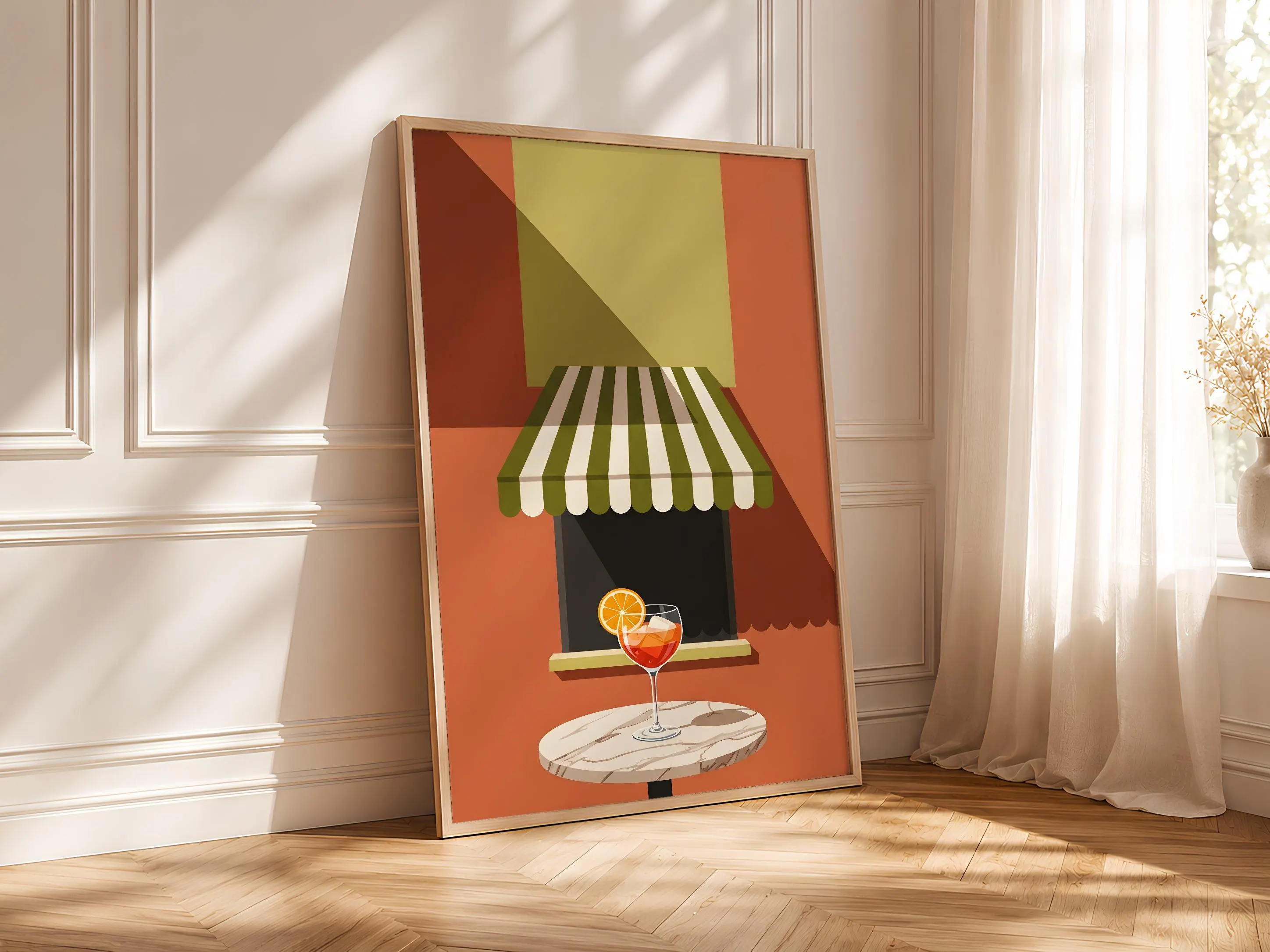 Retro Aperitif Poster, Vintage Cocktail Print, Mid Century Bar Cart Wall Art, European Cafe Decor, Housewarming Gift – Calm Wall Art by Artsify thumbnail 4