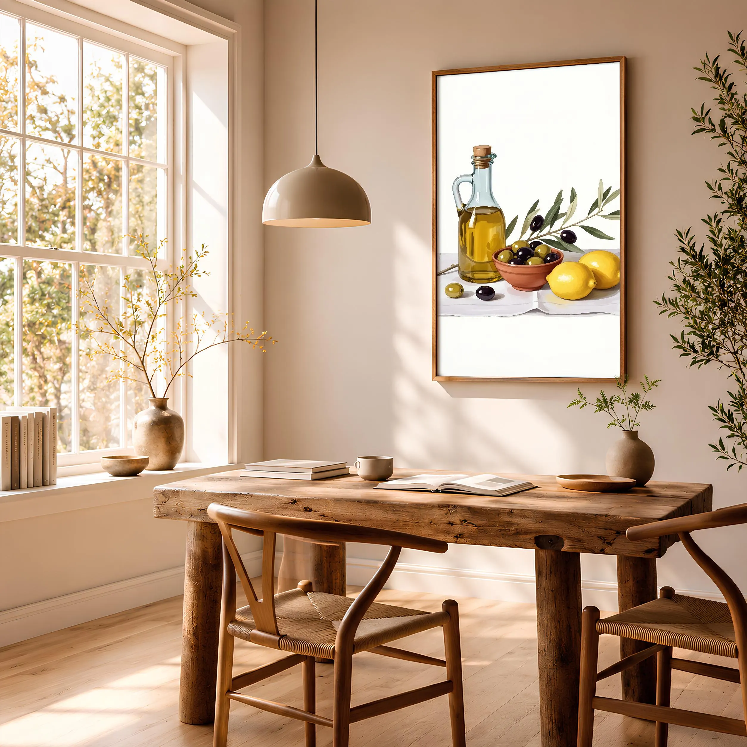 Mediterranean Olive Print, Olive Oil Still Life Poster, Rustic Kitchen Wall Art, Mediterranean Decor, Housewarming Gift – Calm Wall Art by Artsify thumbnail 2