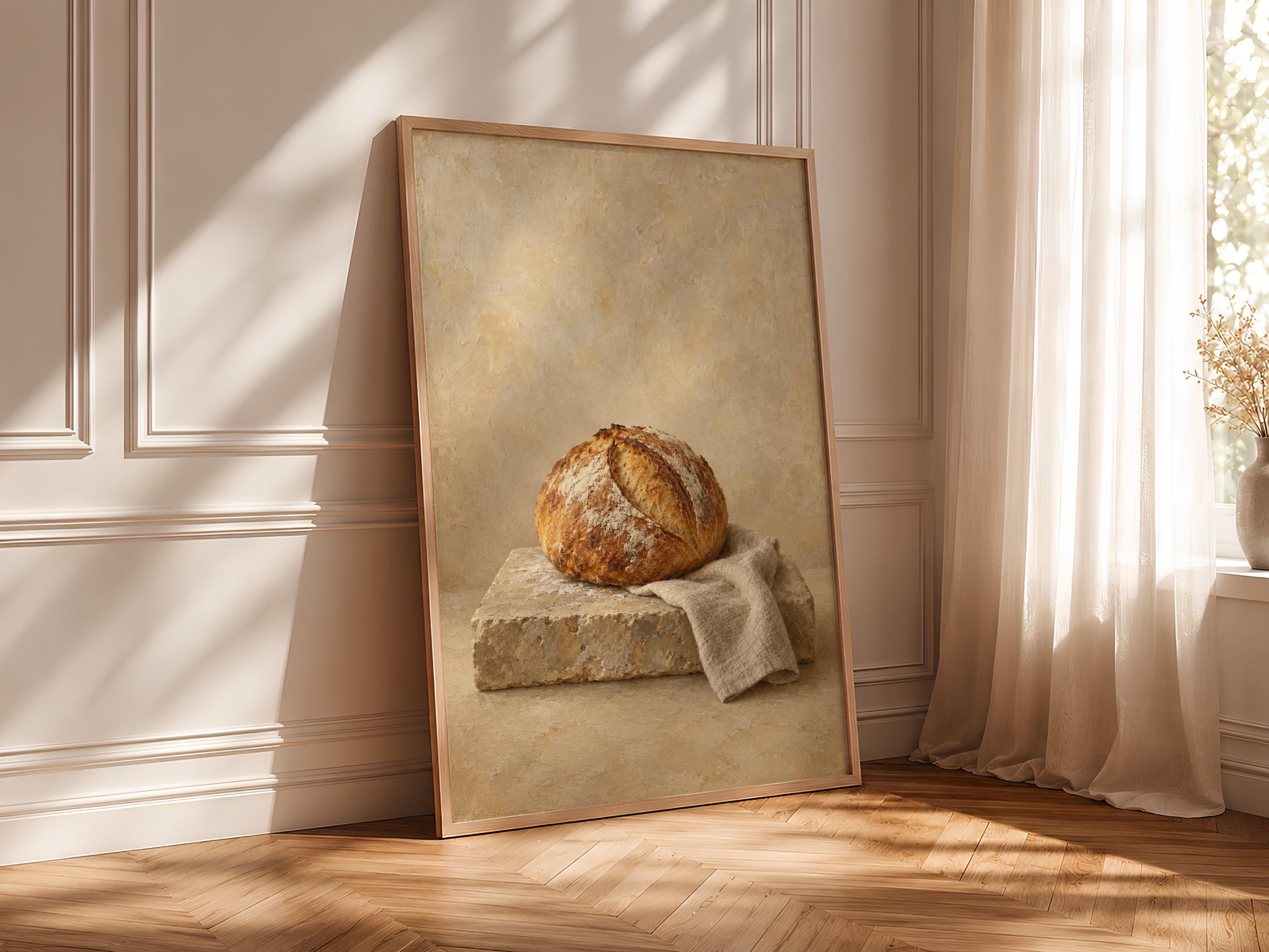 Artisan Sourdough Still Life Print, Chiaroscuro Farmhouse Kitchen Art – Calm Wall Art by Artsify thumbnail 4