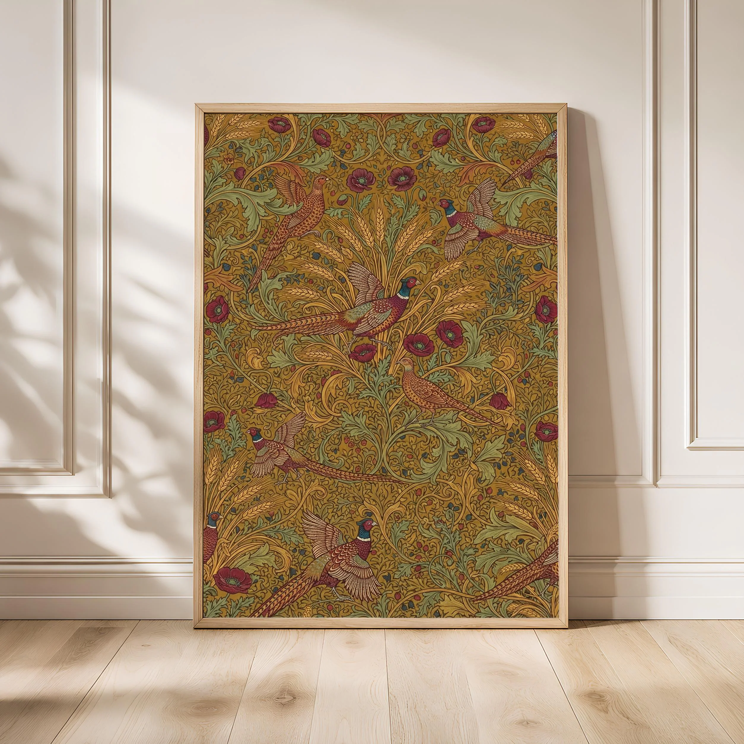 William Morris Style Print, Arts and Crafts Pheasant Poster, Wheat Field Wall Art, Office Decor, Housewarming Gift – Calm Wall Art by Artsify