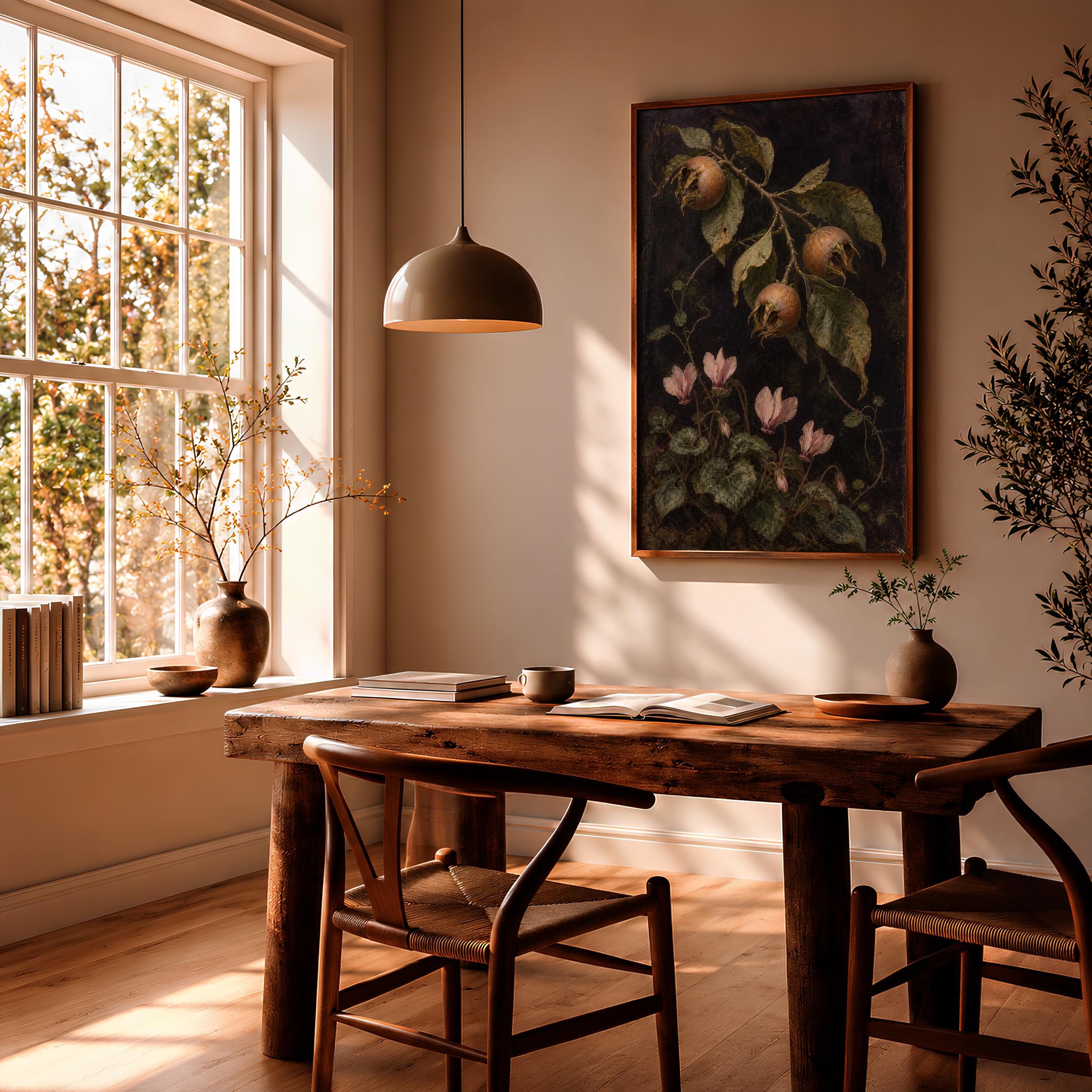 Medlar Fruit Wall Art, Vintage Botanical Oil Painting, Moody Country Kitchen Decor – Calm Wall Art by Artsify thumbnail 2