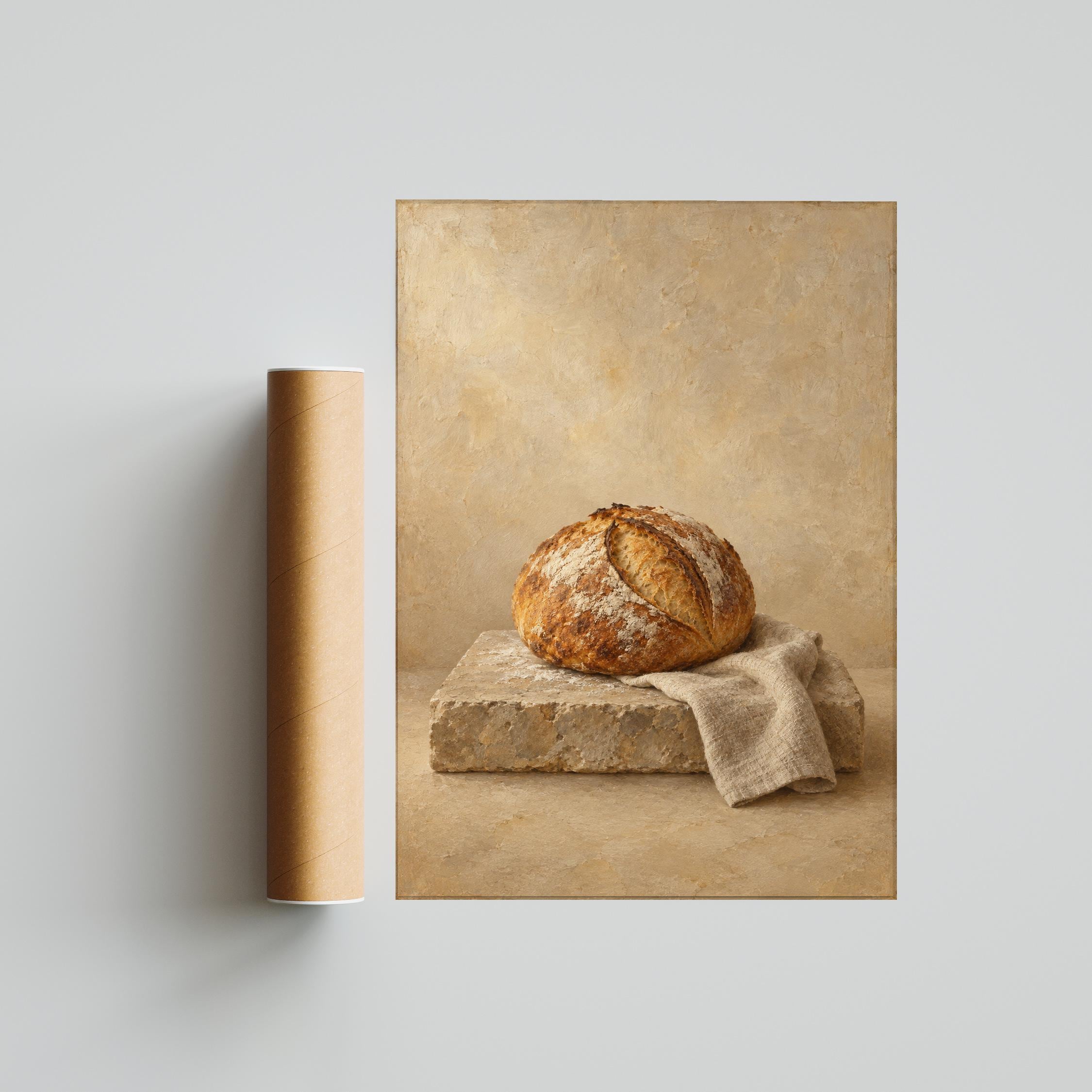 Artisan Sourdough Still Life Print, Chiaroscuro Farmhouse Kitchen Art – Calm Wall Art by Artsify thumbnail 5