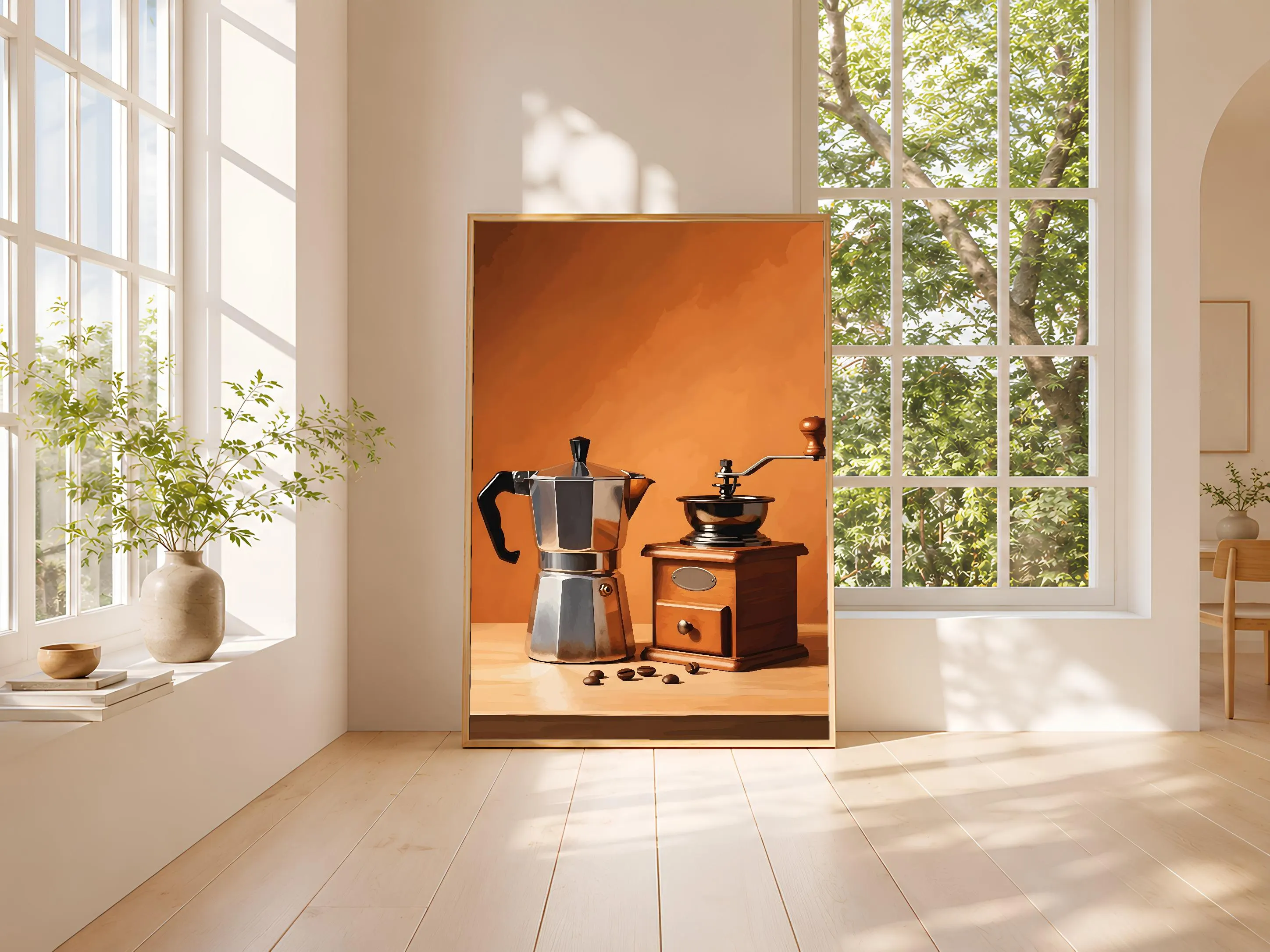 Vintage Coffee Equipment Print, Retro Moka Pot Poster, Mid Century Kitchen Wall Art, Coffee Lover Gift, Housewarming Gift – Calm Wall Art by Artsify thumbnail 3