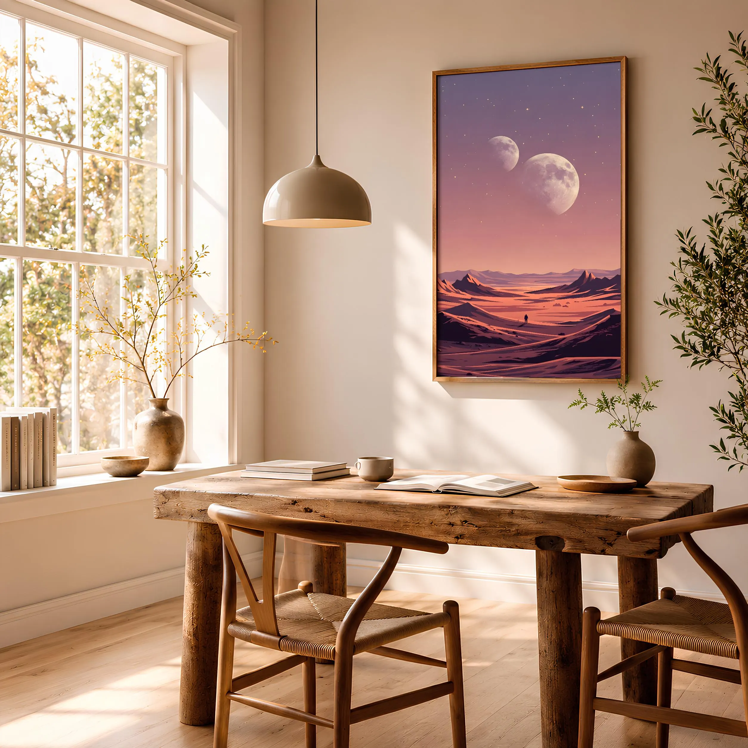 Retro Sci-Fi Poster, 70s Surreal Space Print, Vintage Cosmic Landscape Wall Art, Bedroom Decor, Housewarming Gift – Calm Wall Art by Artsify thumbnail 2