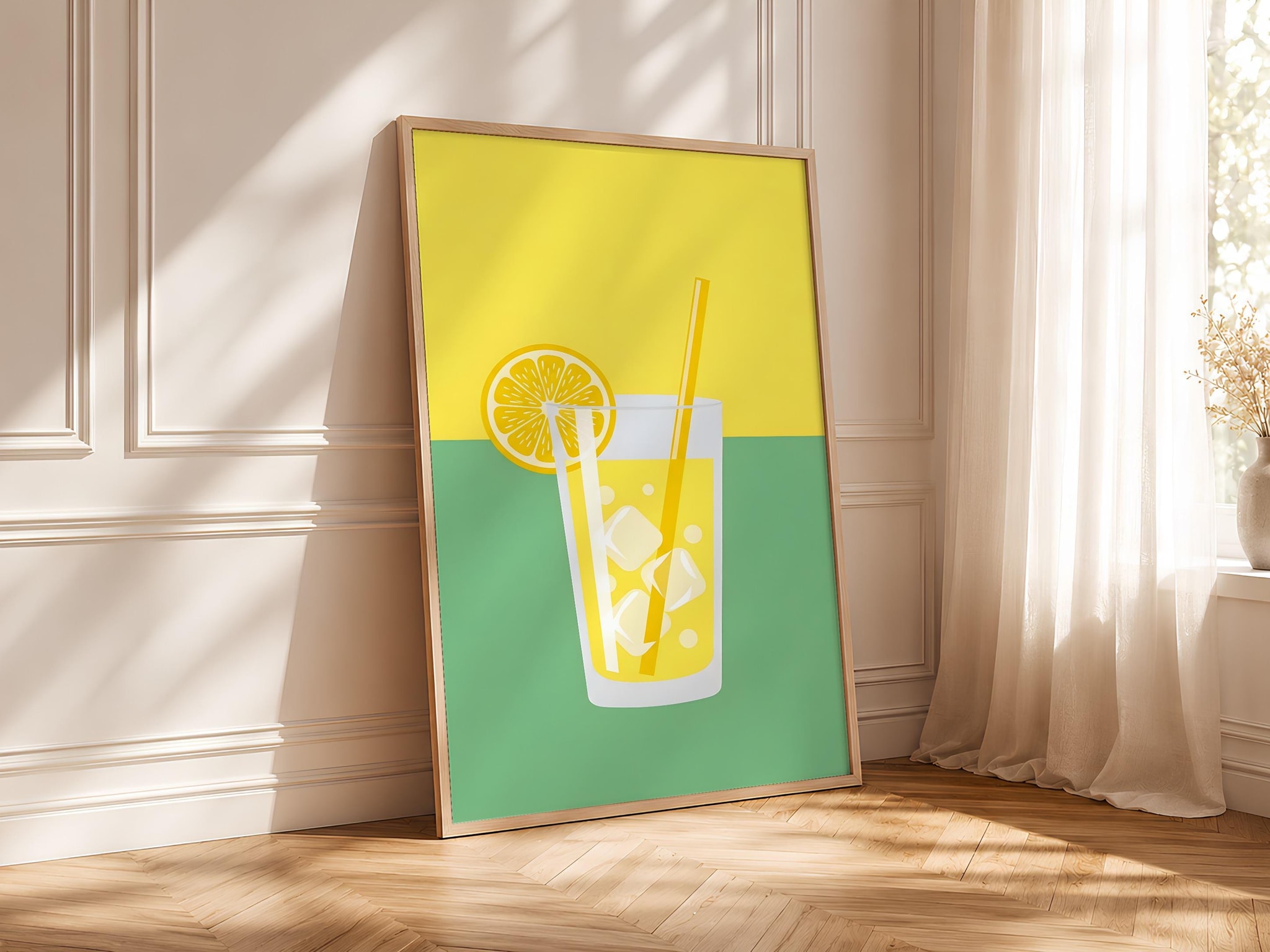 Vintage Lemonade Print, Retro Summer Drink Poster, Mid Century Kitchen Wall Art, Citrus Decor, Housewarming Gift – Calm Wall Art by Artsify thumbnail 4