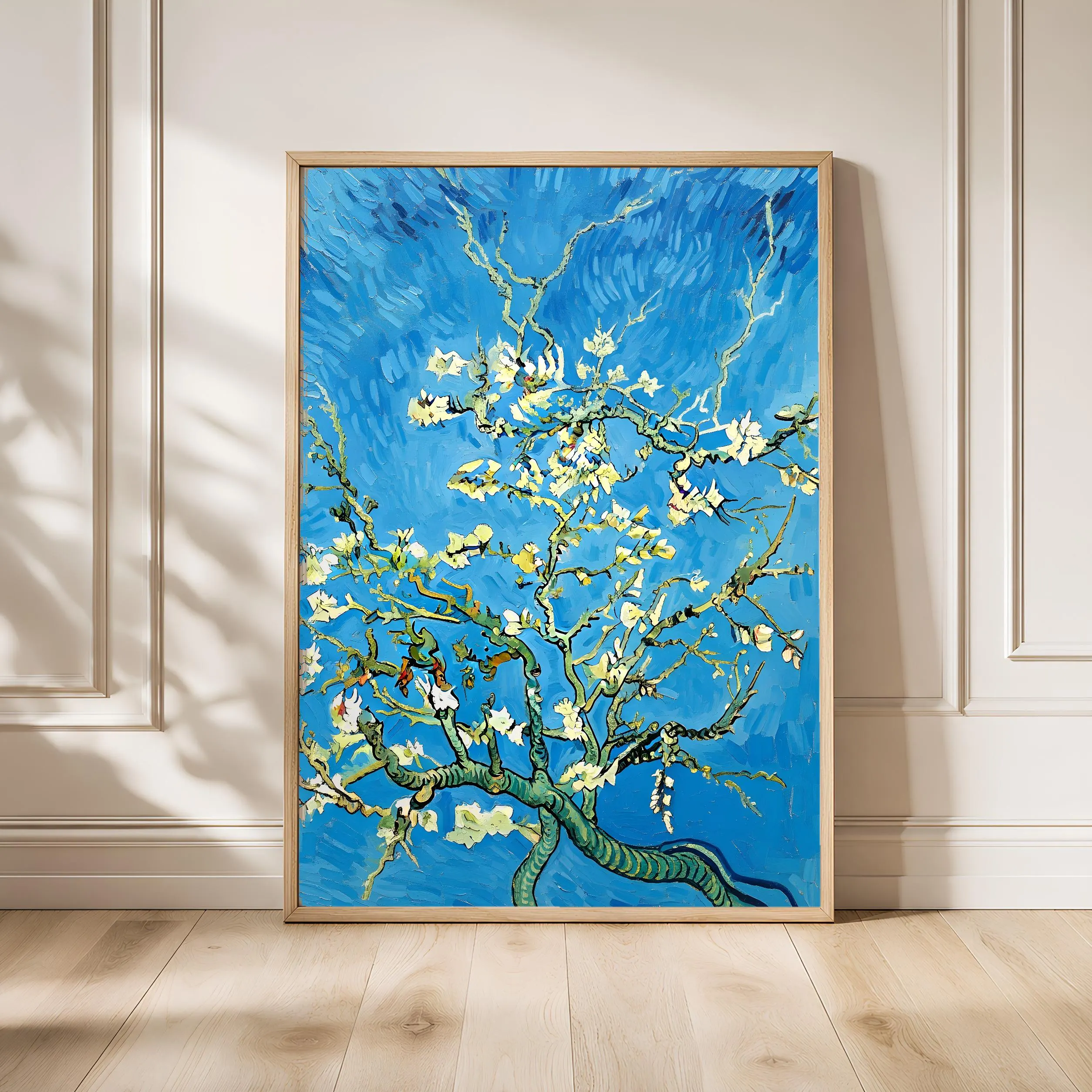 Van Gogh Style Blossom Print, Post Impressionist Almond Poster, Cobalt Sky Wall Art, Bedroom Decor, Housewarming Gift – Calm Wall Art by Artsify