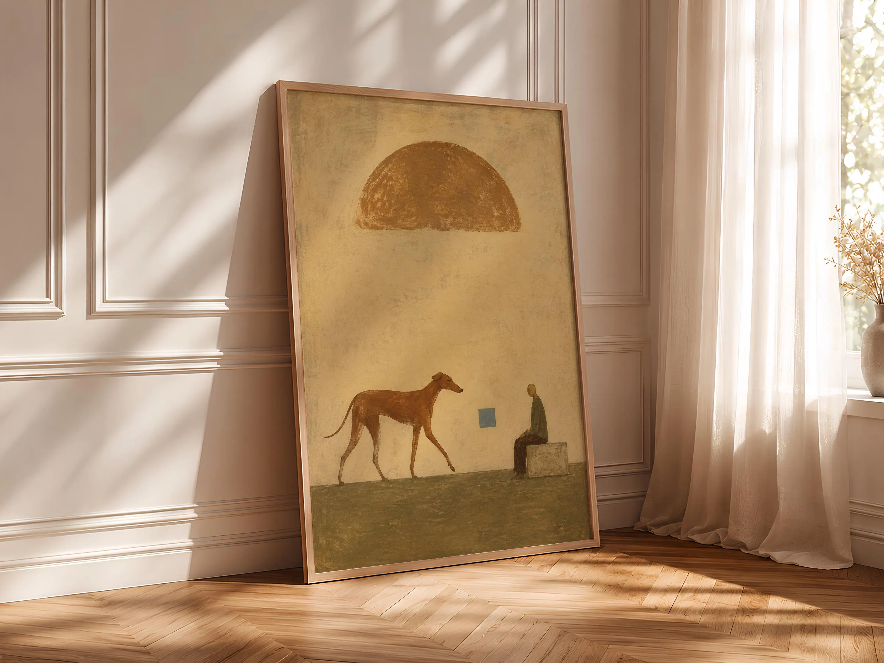 Long Dog Wall Art, Naive Folk Painting – Calm Wall Art by Artsify thumbnail 4
