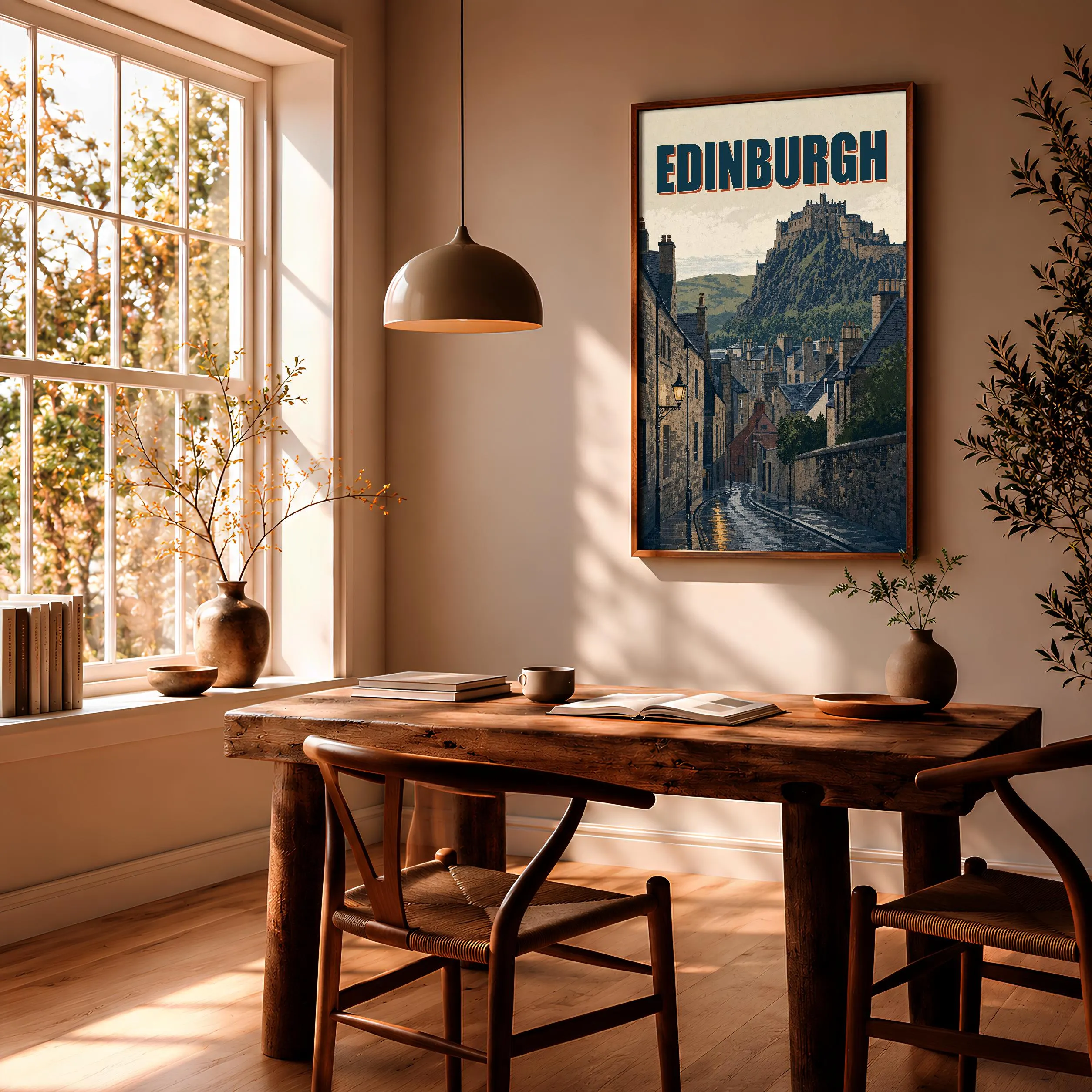 Edinburgh Travel Poster Print, Vintage Skyline Wall Art, Bold Typography Poster, City Name Wall Decor, Housewarming Gift – Calm Wall Art by Artsify thumbnail 2