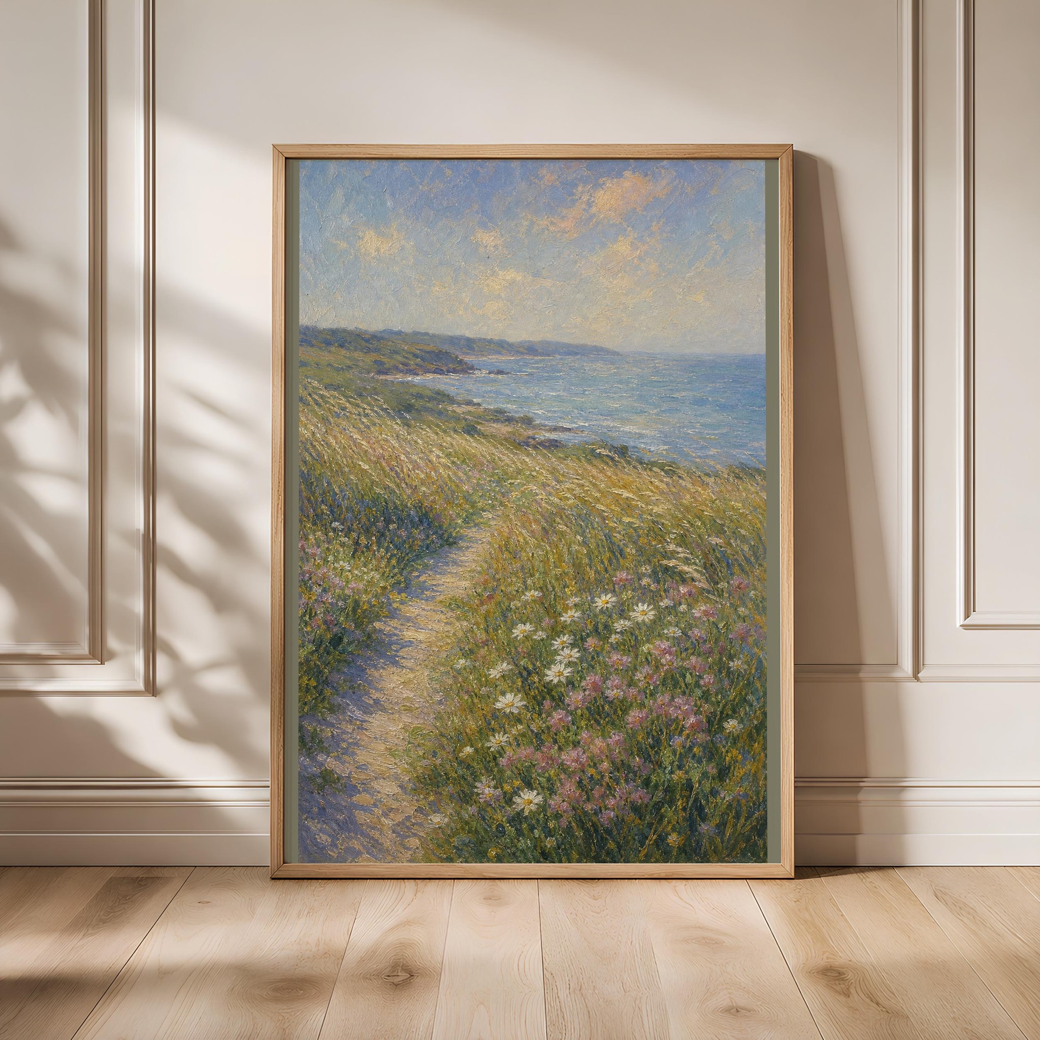 Monet Style Coastal Print, Impressionist Seascape Wall Art, Summer Meadow Poster, Seaside Wall Decor, Housewarming Gift – Calm Wall Art by Artsify