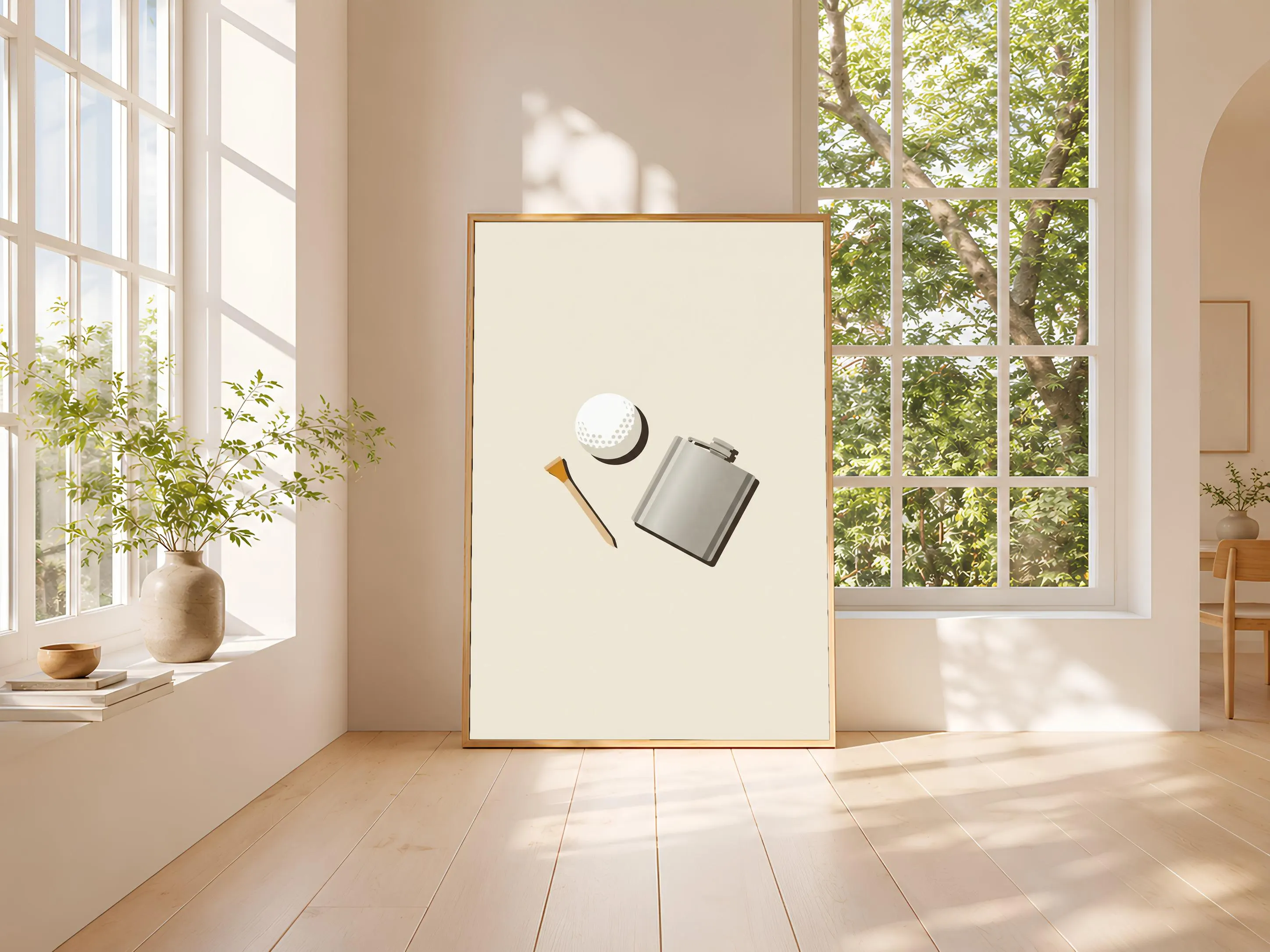 Retro Golf Print, Japandi Country Club Poster, Mustard Wall Art, Golf Gift, Housewarming Gift – Calm Wall Art by Artsify thumbnail 3
