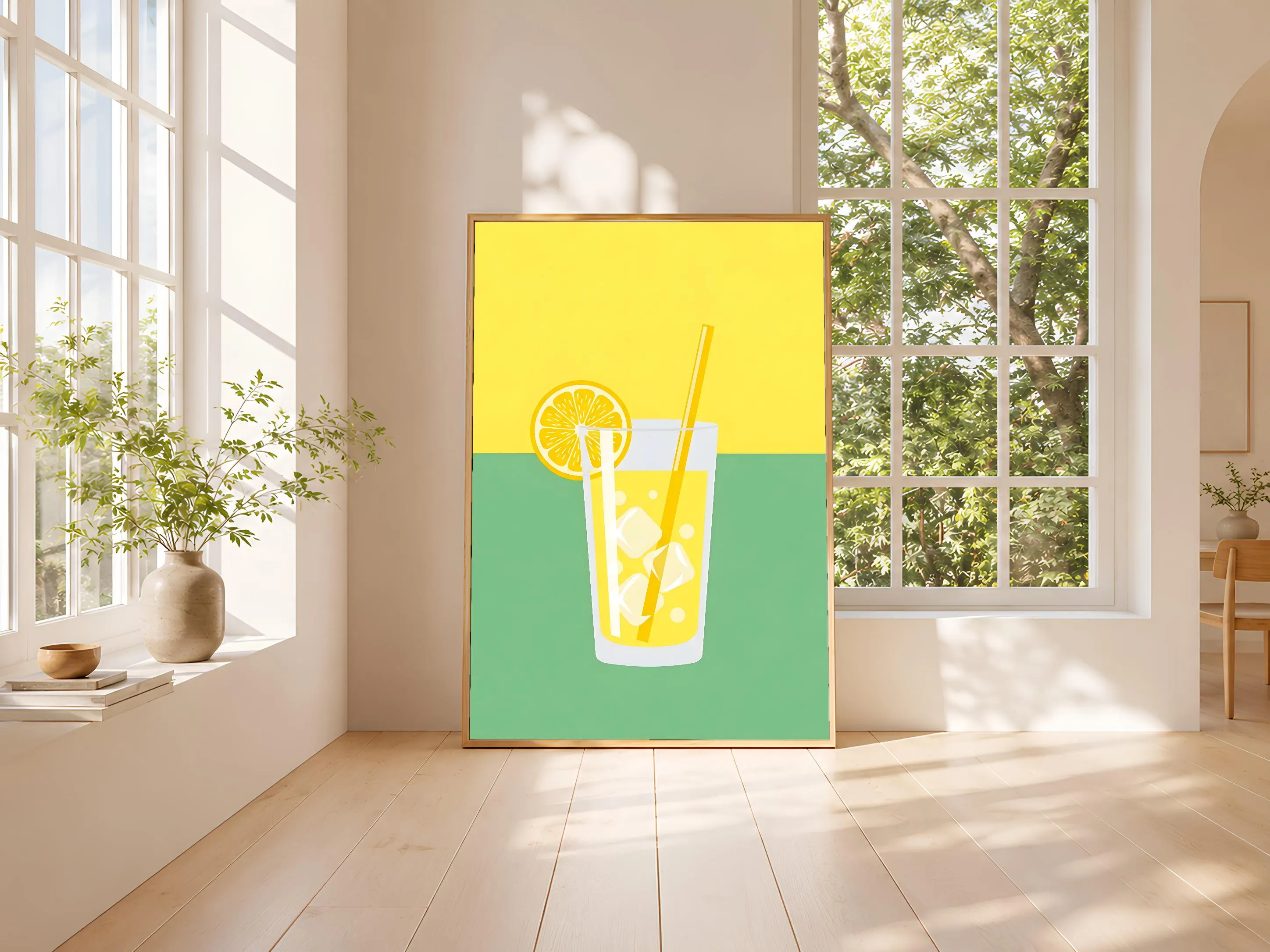 Vintage Lemonade Print, Retro Summer Drink Poster, Mid Century Kitchen Wall Art, Citrus Decor, Housewarming Gift – Calm Wall Art by Artsify thumbnail 3