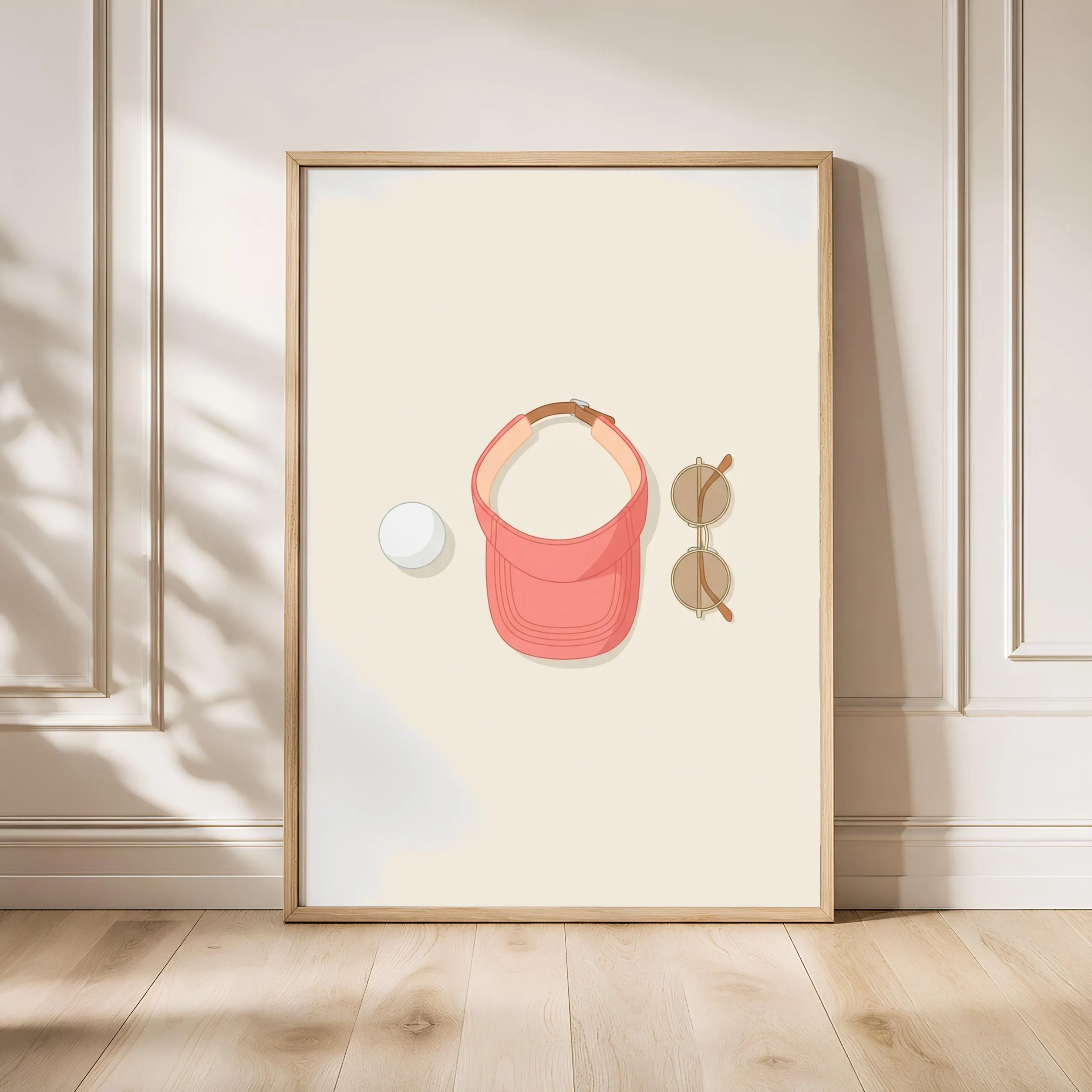 Retro Golf Print, Japandi Country Club Poster, Coral Wall Art, Golf Gift, Housewarming Gift – Calm Wall Art by Artsify