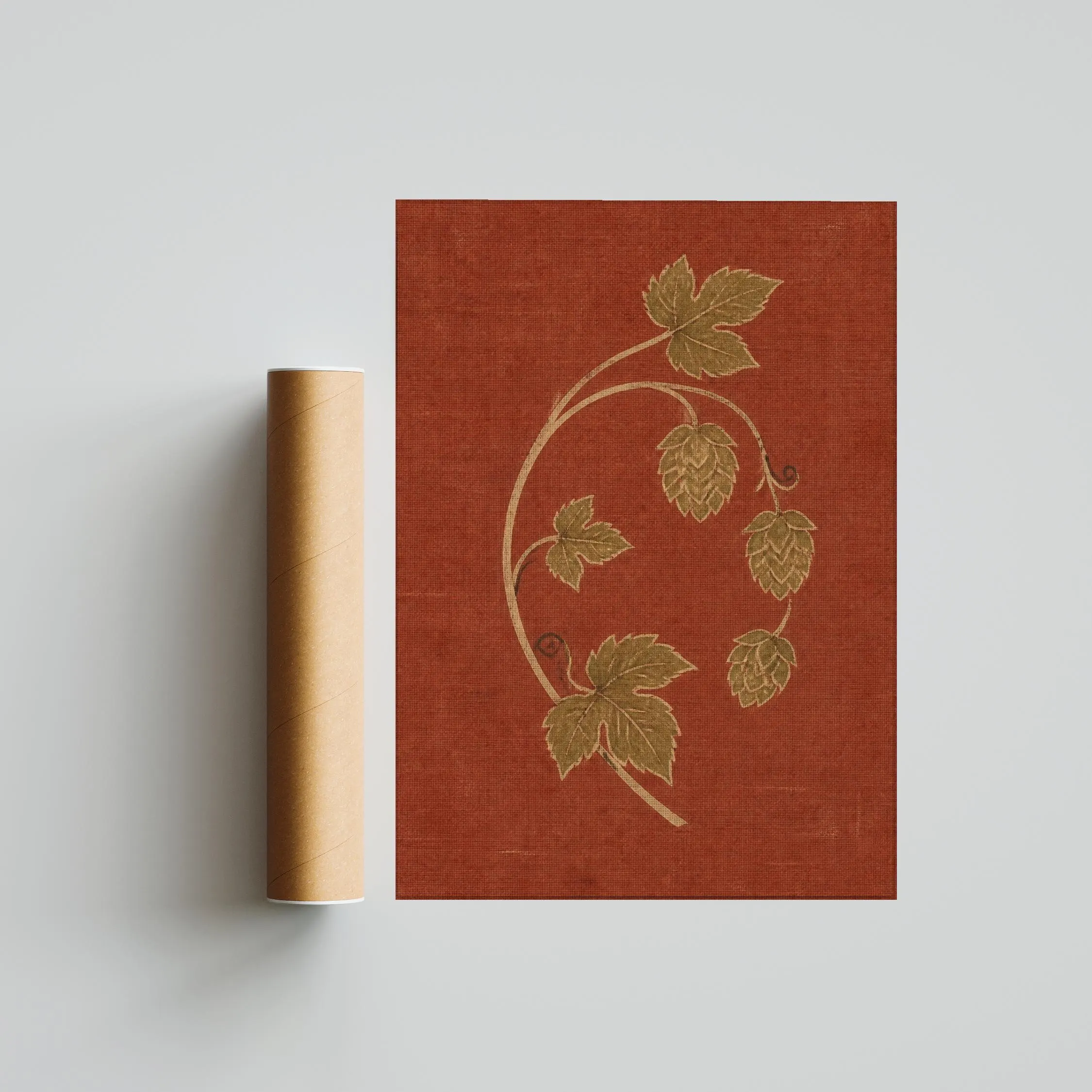 Hops Vine Wall Art, Minimalist Arts and Crafts Botanical Print, Rustic Brewery Decor – Calm Wall Art by Artsify thumbnail 5