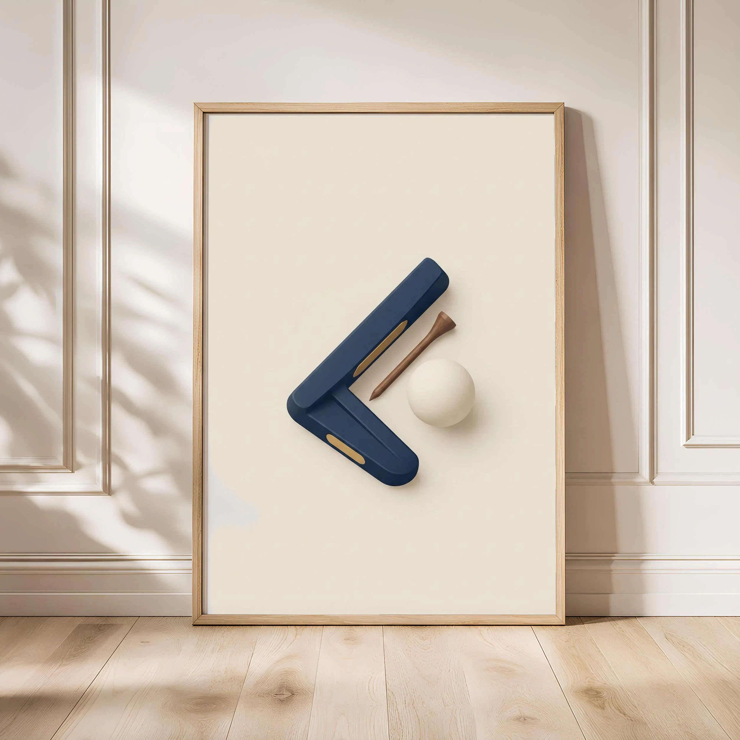Retro Golf Print, Japandi Country Club Poster, Navy Wall Art, Golf Gift, Housewarming Gift – Calm Wall Art by Artsify