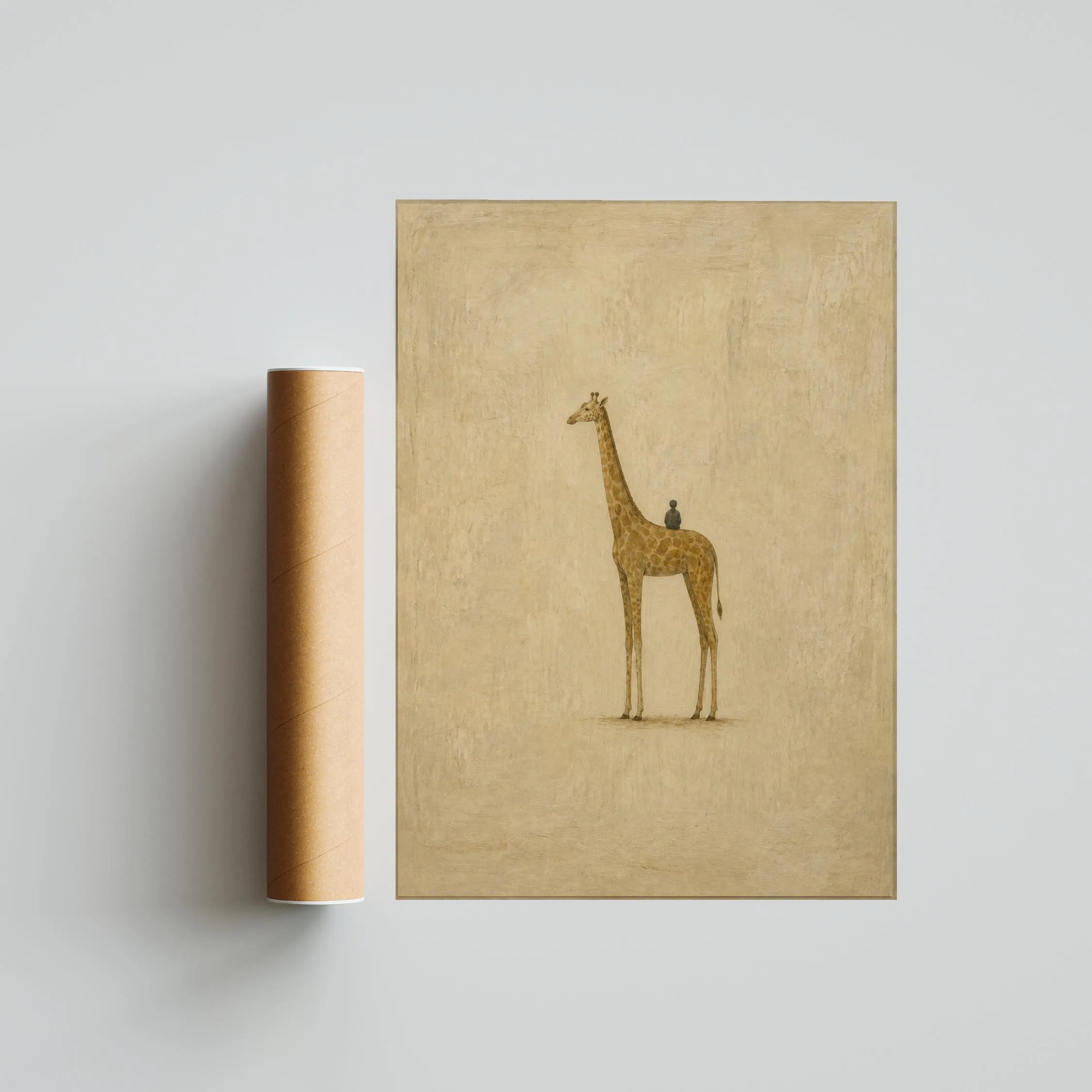 Giraffe Traveler Wall Art, Minimal Surreal Folk Animal Poster – Calm Wall Art by Artsify thumbnail 5