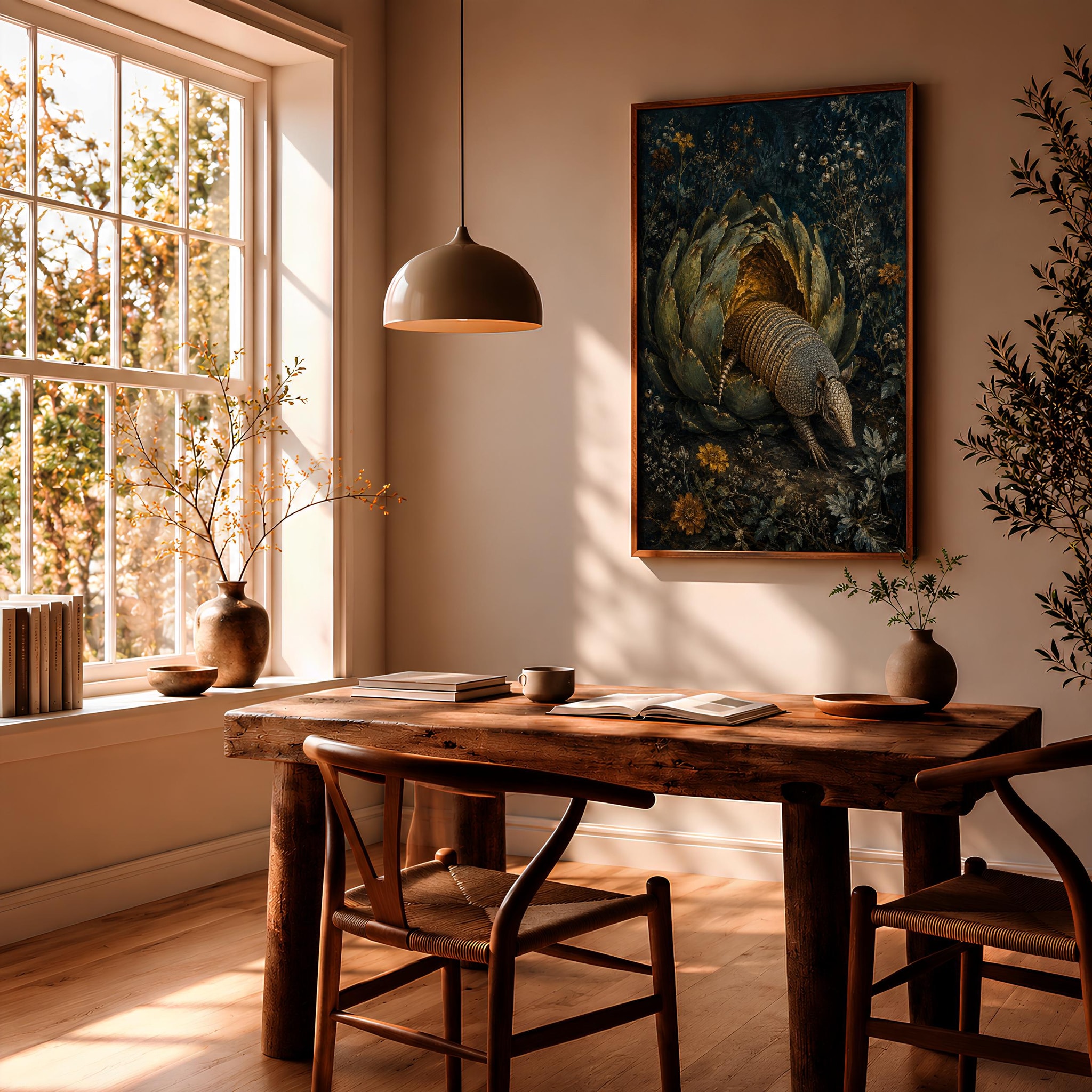 Armadillo Artichoke Wall Art, Surreal Oil Painting – Calm Wall Art by Artsify thumbnail 2