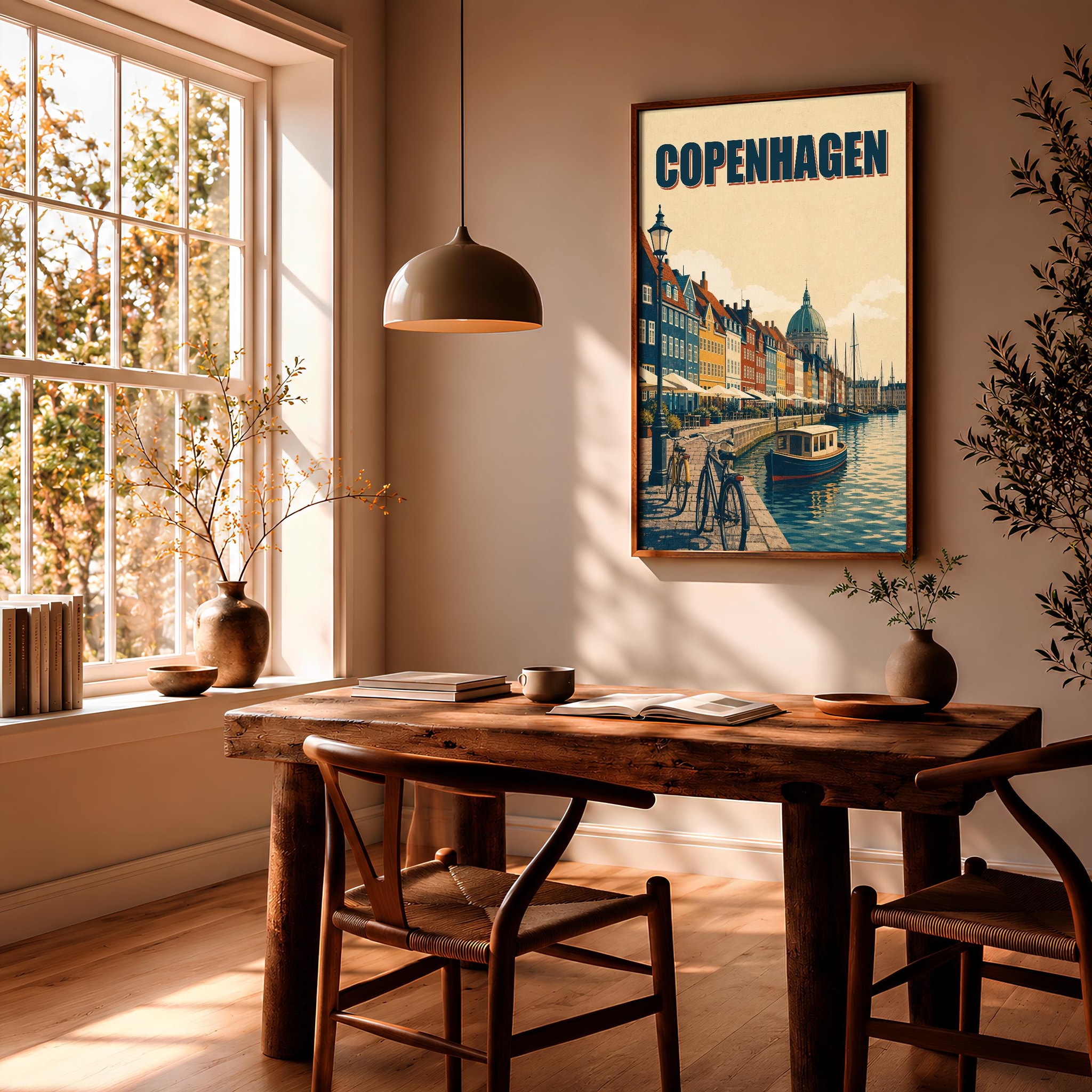 Copenhagen Travel Poster Print, Vintage Skyline Wall Art, Bold Typography Poster, City Name Wall Decor, Housewarming Gift – Calm Wall Art by Artsify thumbnail 2