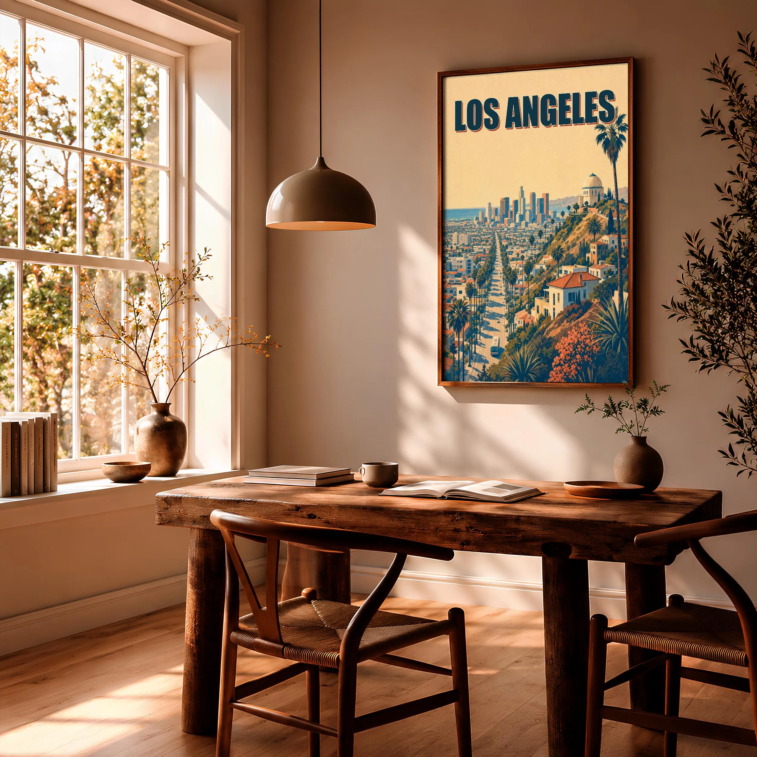 Los Angeles Travel Poster Print, Vintage Skyline Wall Art, Bold Typography Poster, City Name Wall Decor, Housewarming Gift – Calm Wall Art by Artsify thumbnail 2
