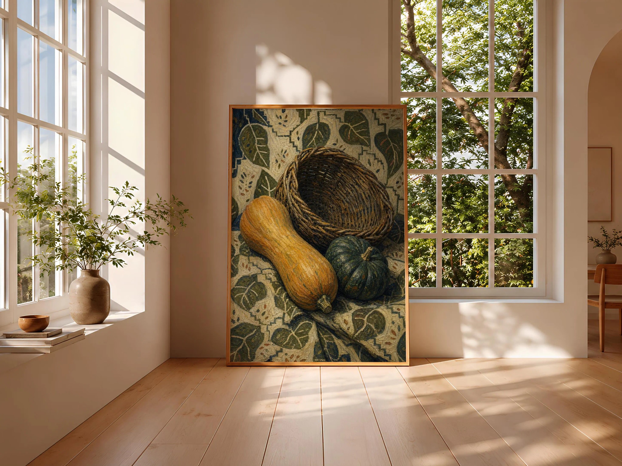 Van Gogh Style Squash Print, Post Impressionist Kitchen Wall Art, Woven Basket Poster, Vintage Harvest Decor, Housewarming Gift – Calm Wall Art by Artsify thumbnail 3