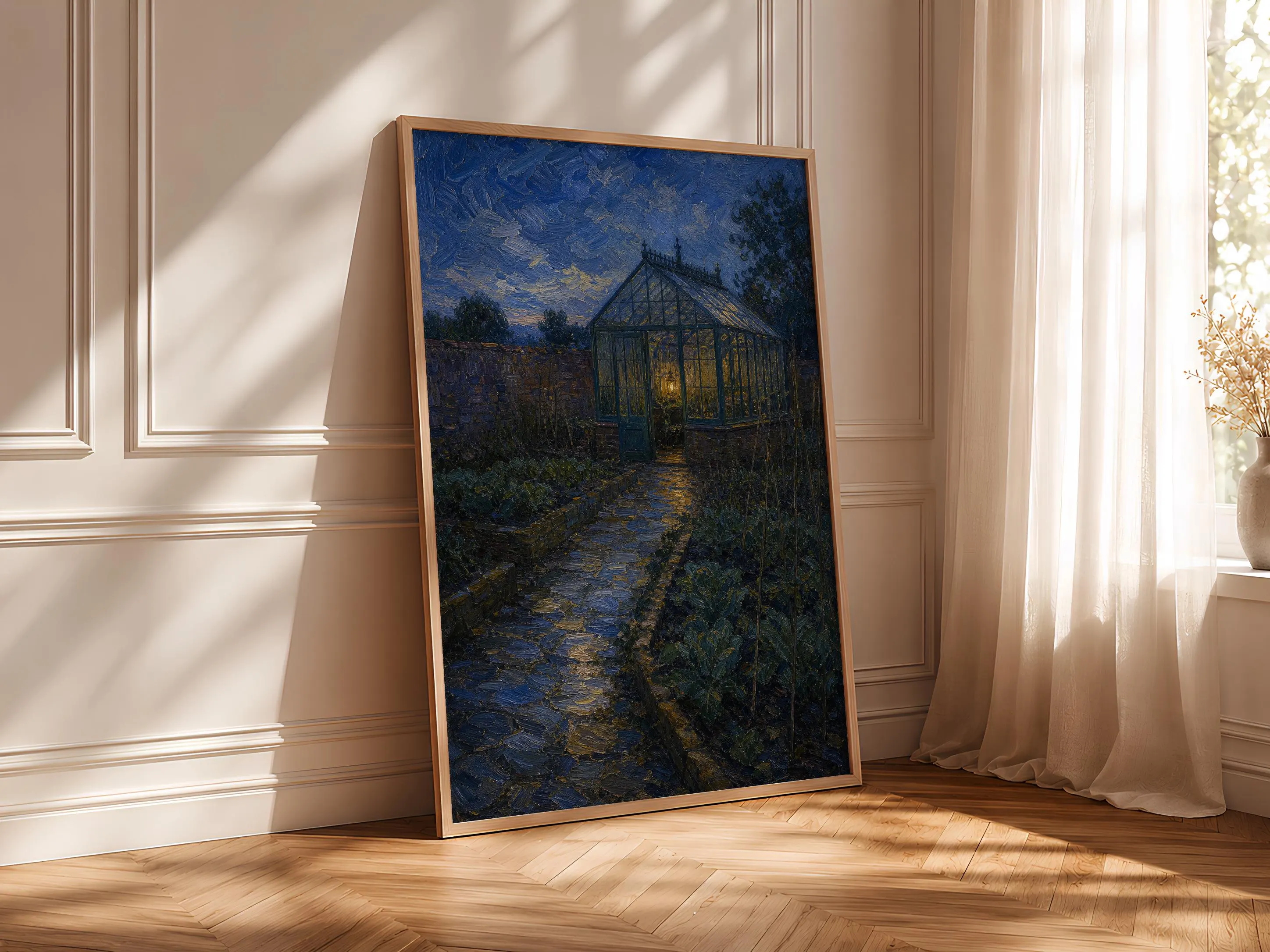 Van Gogh Style Greenhouse Print, Post Impressionist Wall Art, Moody Garden Poster, Vintage Glasshouse Decor, Housewarming Gift – Calm Wall Art by Artsify thumbnail 4
