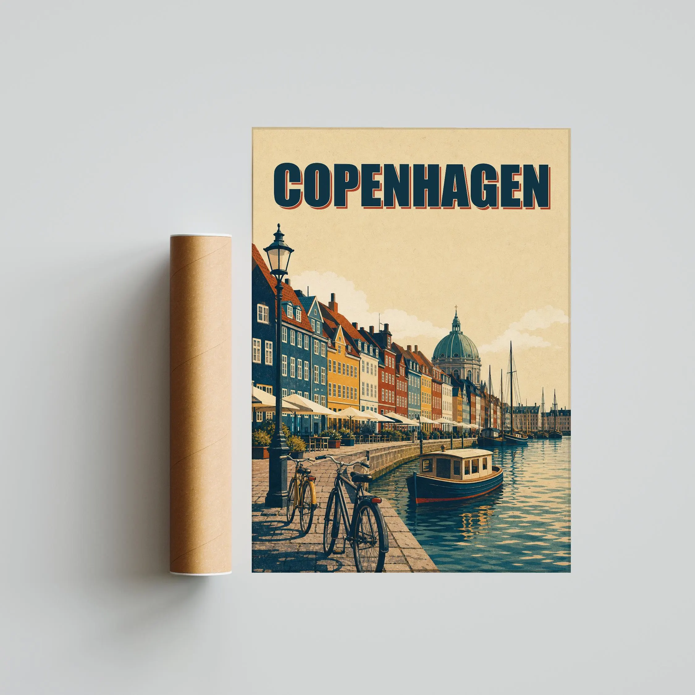 Copenhagen Travel Poster Print, Vintage Skyline Wall Art, Bold Typography Poster, City Name Wall Decor, Housewarming Gift – Calm Wall Art by Artsify thumbnail 5