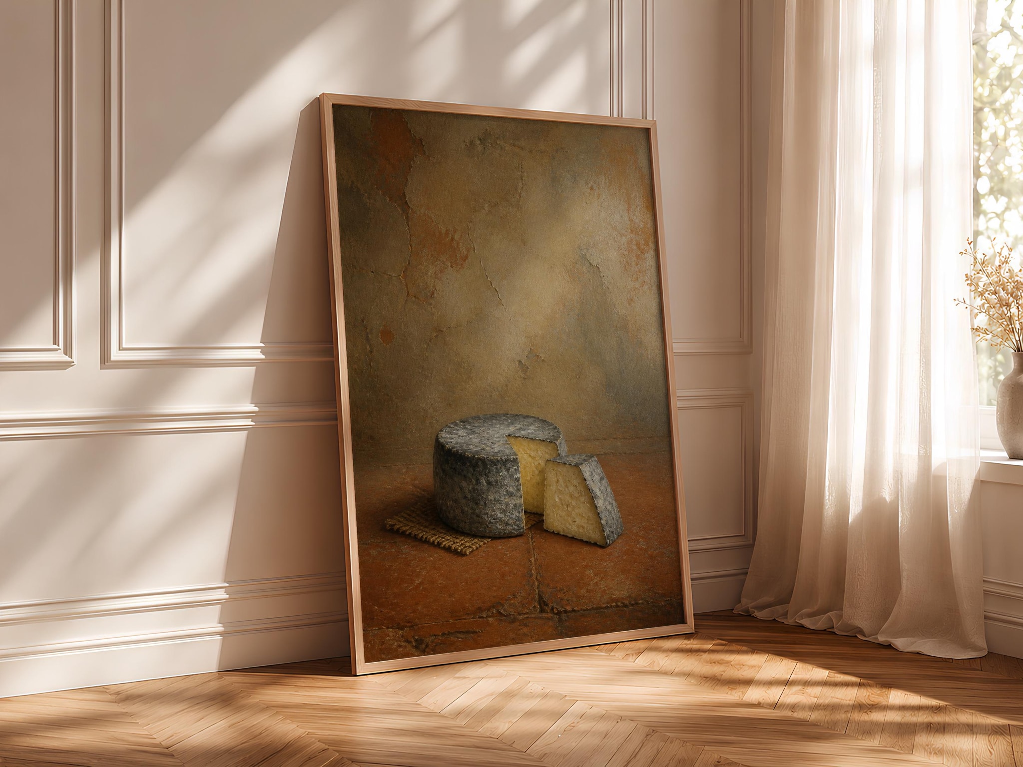 Goat Cheese Wall Art, Rustic Farmhouse Still Life, Warm Terracotta Kitchen Print – Calm Wall Art by Artsify thumbnail 4