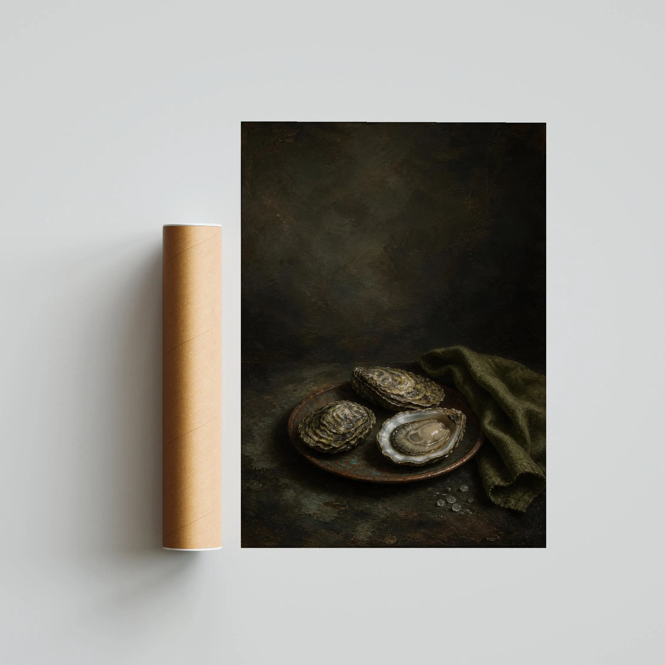 Oyster Still Life Print, Vintage Oil Painting Wall Art, Coastal Kitchen Poster, Housewarming Gift – Calm Wall Art by Artsify thumbnail 5