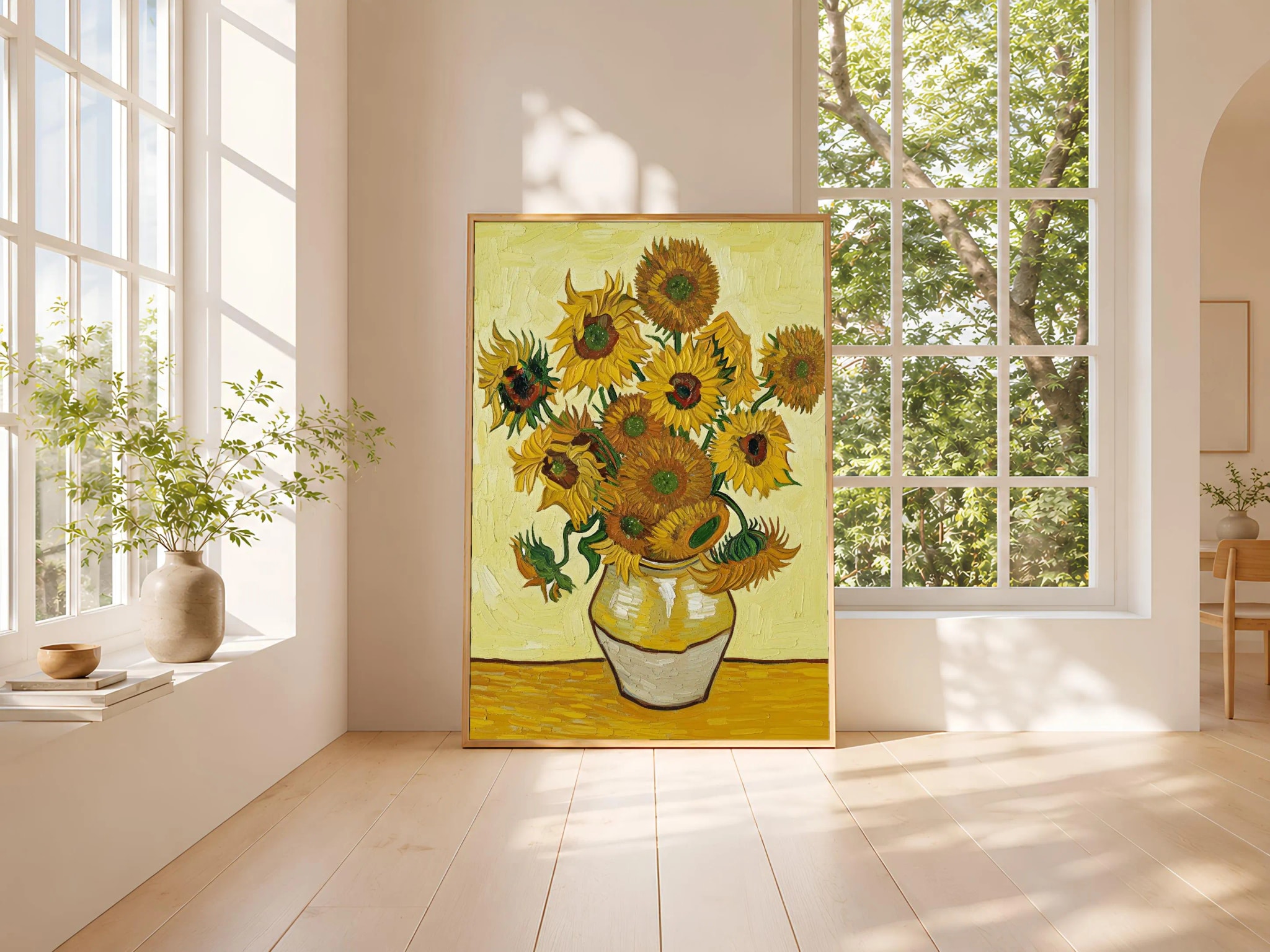 Van Gogh Style Sunflower Print, Post Impressionist Still Life Poster, Warm Yellow Wall Art, Kitchen Decor, Housewarming Gift – Calm Wall Art by Artsify thumbnail 3