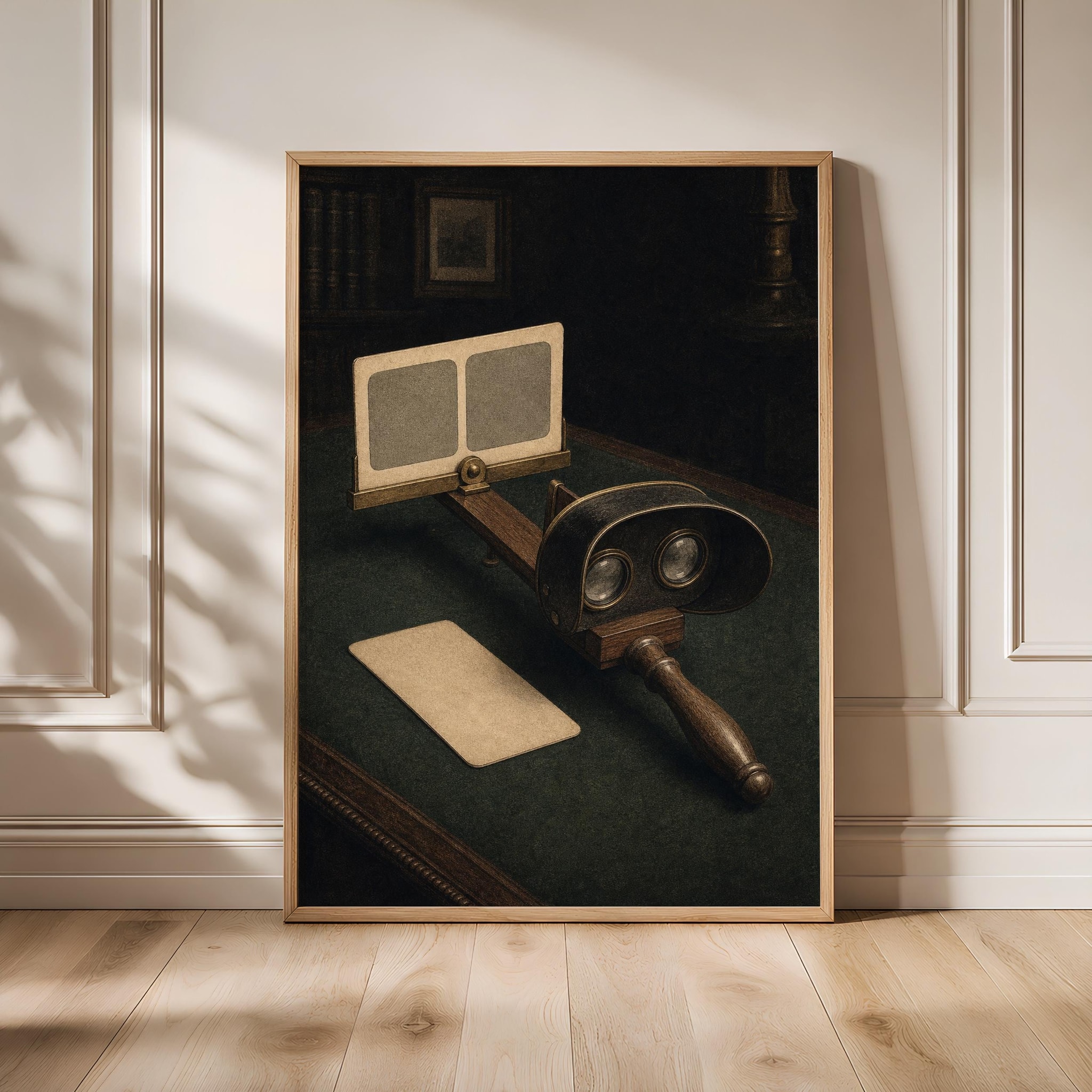 Stereoscope Wall Art Print, Vintage Photography Poster, Victorian Optical Decor, Dark Academia Science Art, Housewarming Gift – Calm Wall Art by Artsify