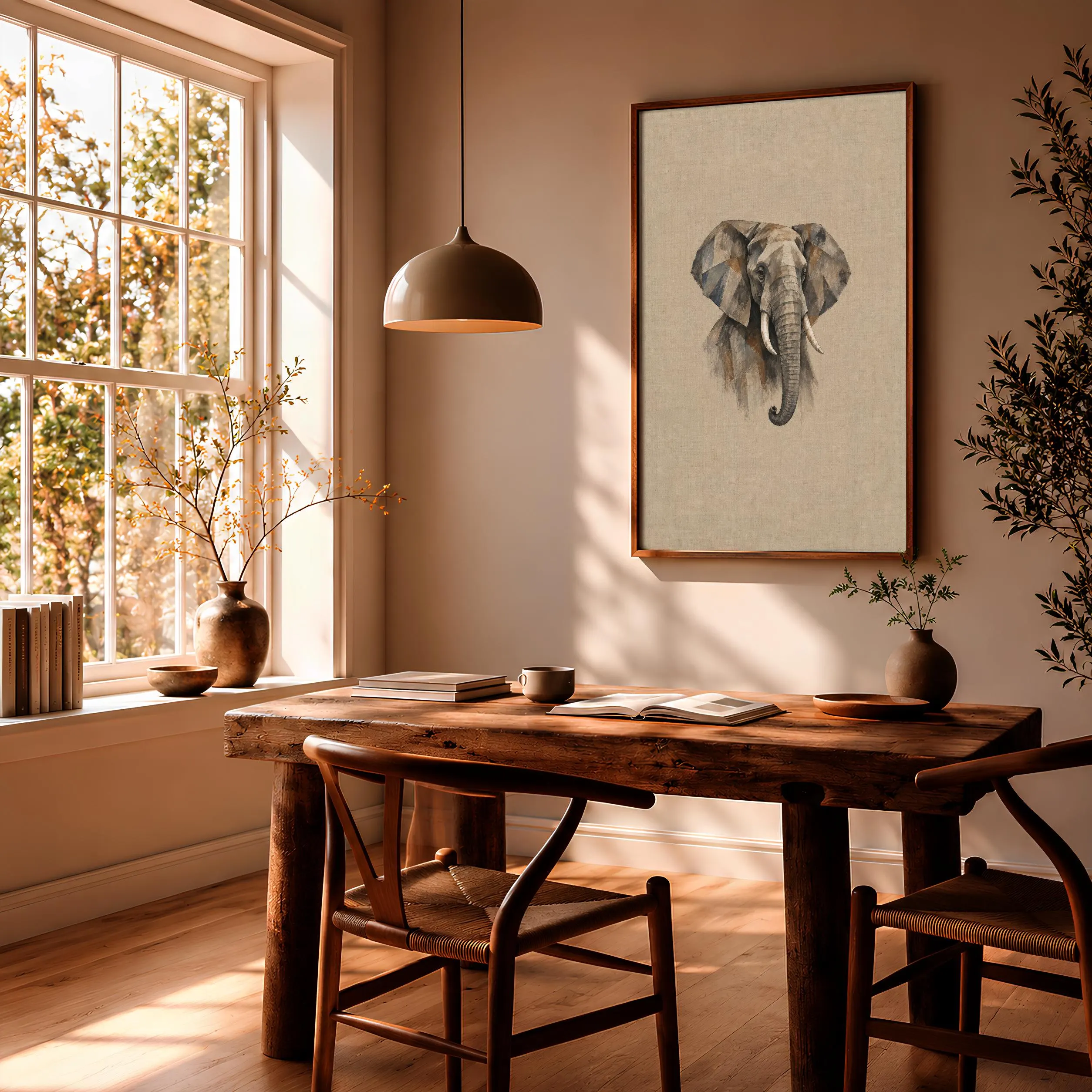 Cubist Elephant Wall Art, Abstract Geometric Wildlife Portrait, Modern Safari Decor – Calm Wall Art by Artsify thumbnail 2