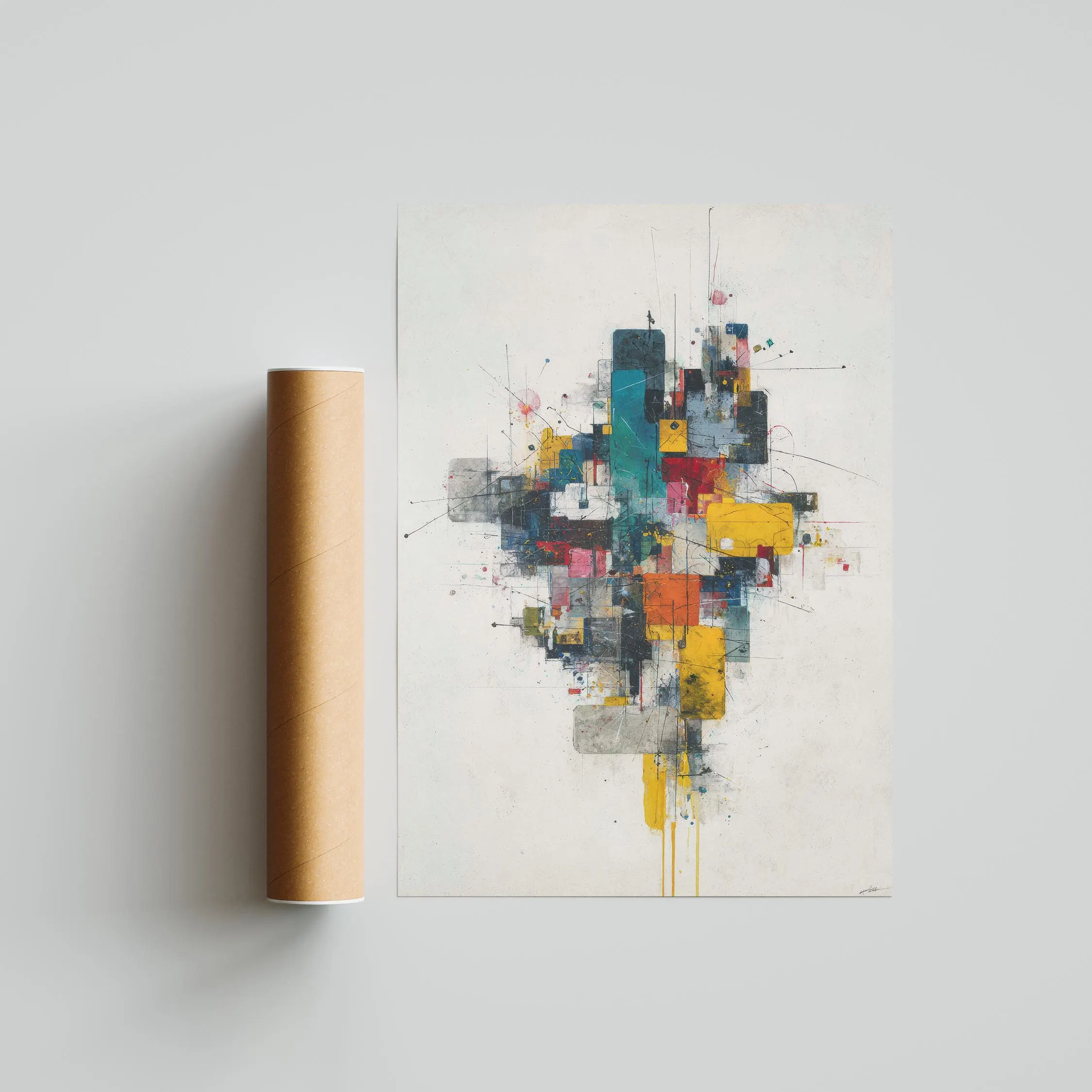 Modern Geometric Abstract Art Print, Colorful Office Decor – Calm Wall Art by Artsify thumbnail 2