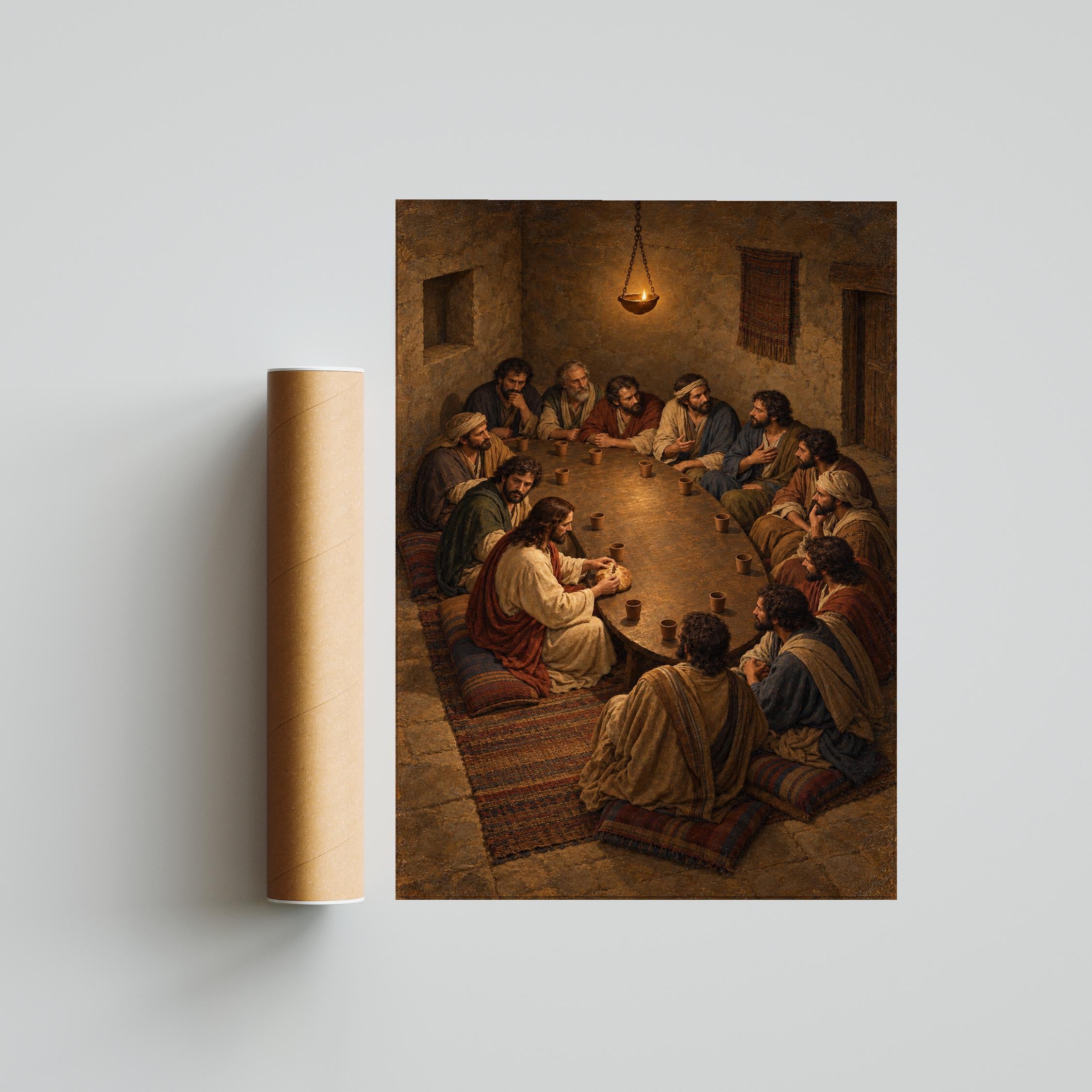 Last Supper Wall Art, Vintage Christian Oil Painting, Dining Room Decor – Calm Wall Art by Artsify thumbnail 5