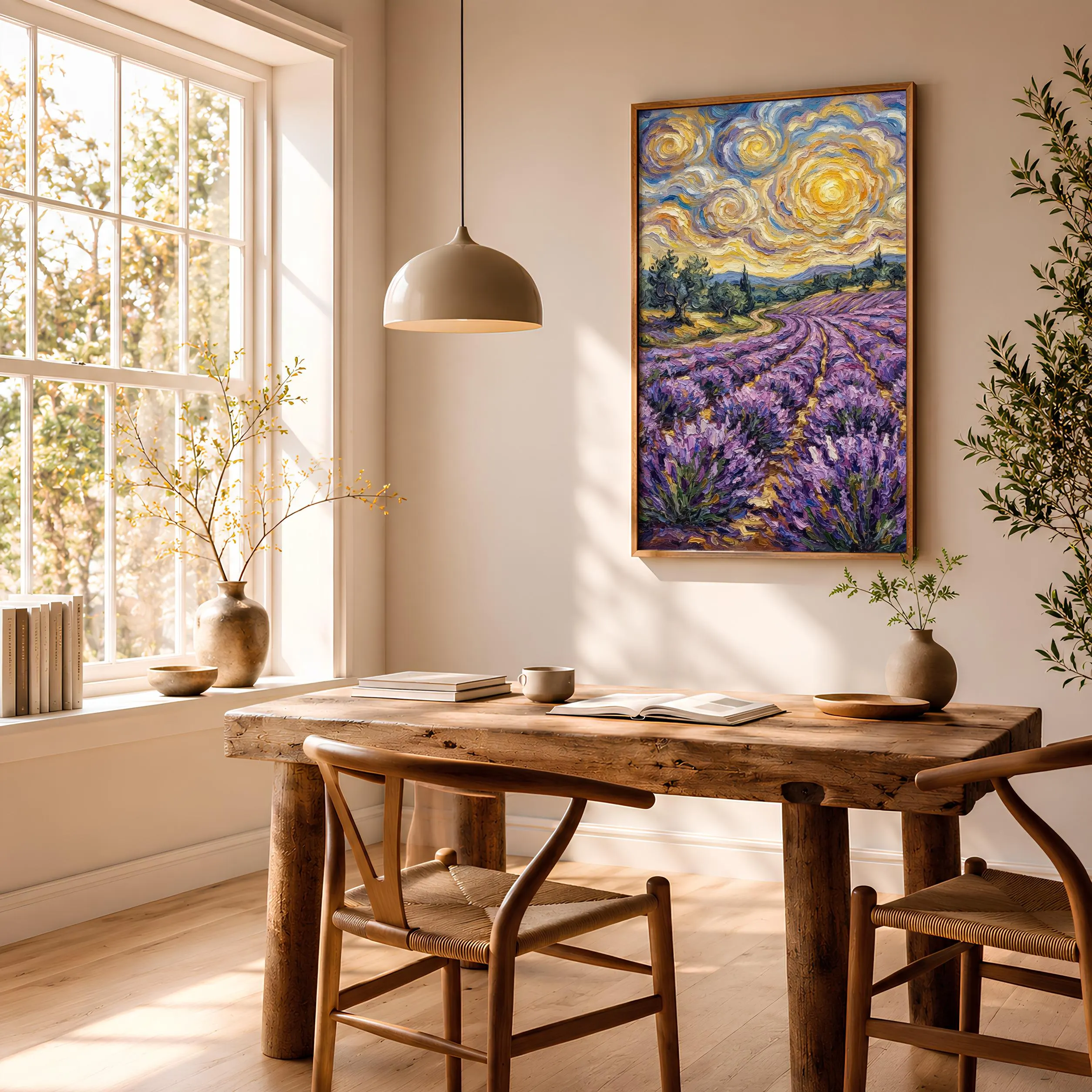 Van Gogh Style Lavender Print, Post Impressionist Provence Poster, Purple Field Wall Art, Living Room Decor, Housewarming Gift – Calm Wall Art by Artsify thumbnail 2