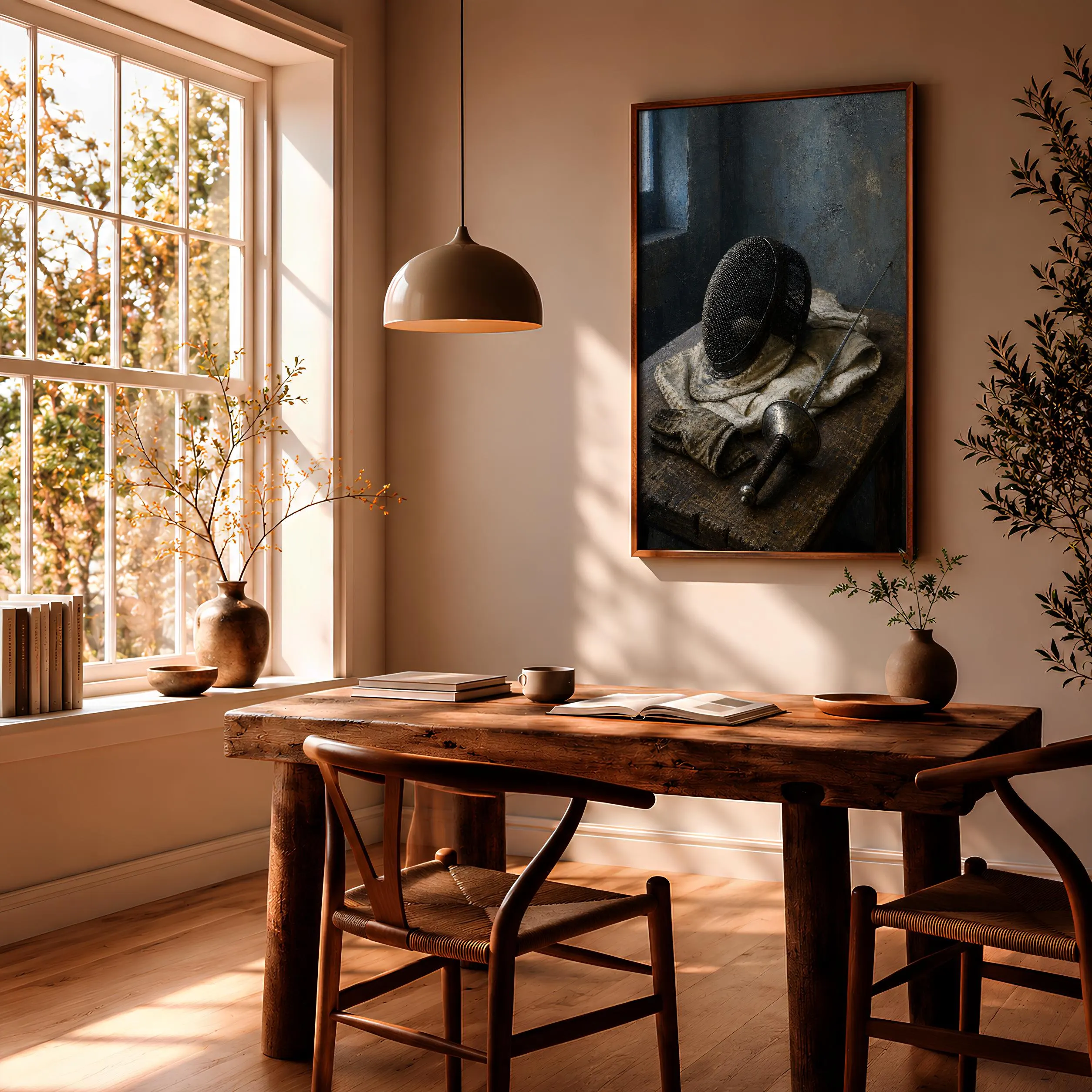 Vintage Fencing Print, Sport Still Life Wall Art, Fencing Mask Poster, Athletic Decor, Housewarming Gift – Calm Wall Art by Artsify thumbnail 2