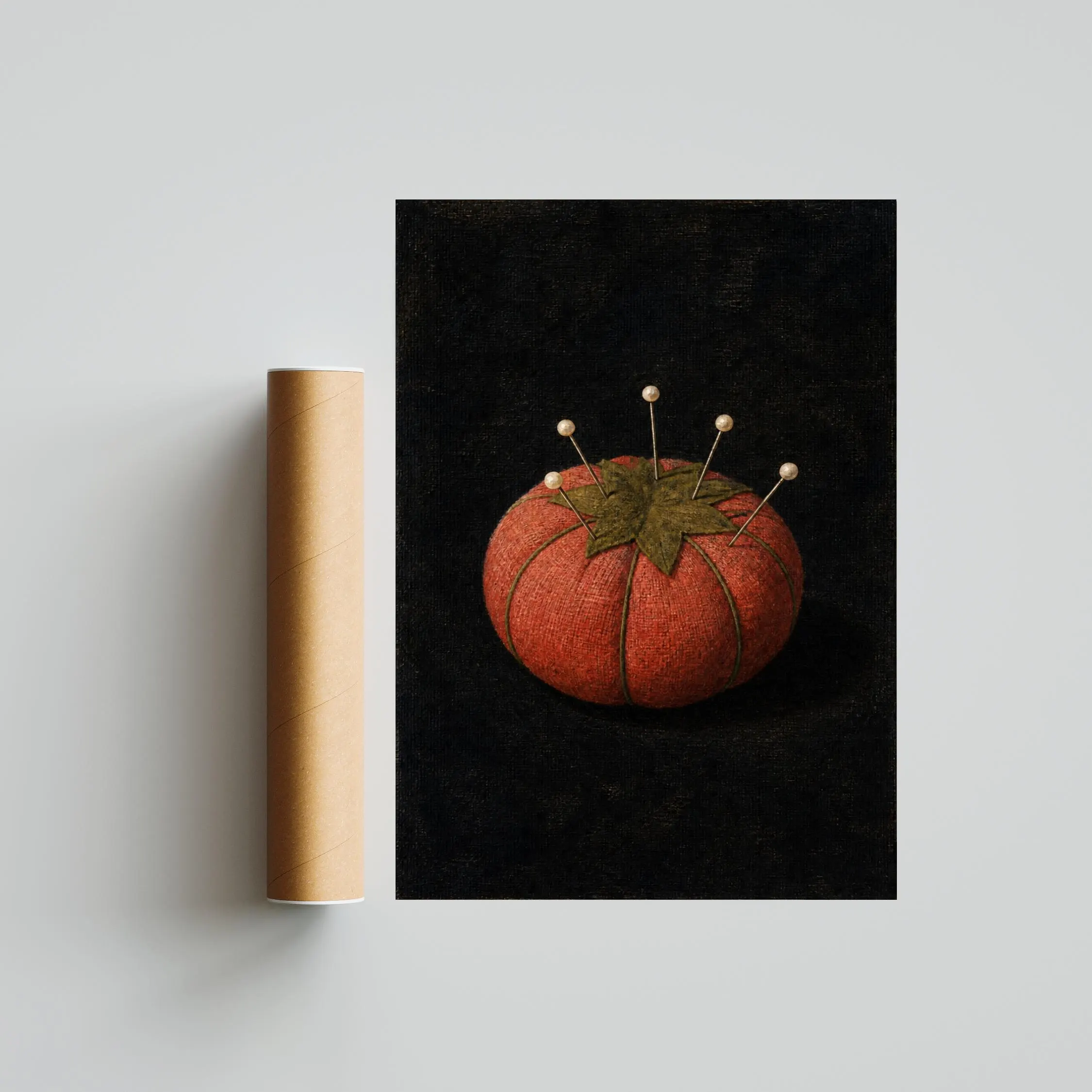 Tomato Pincushion Wall Art, Coral Sewing Room Still Life Print – Calm Wall Art by Artsify thumbnail 5