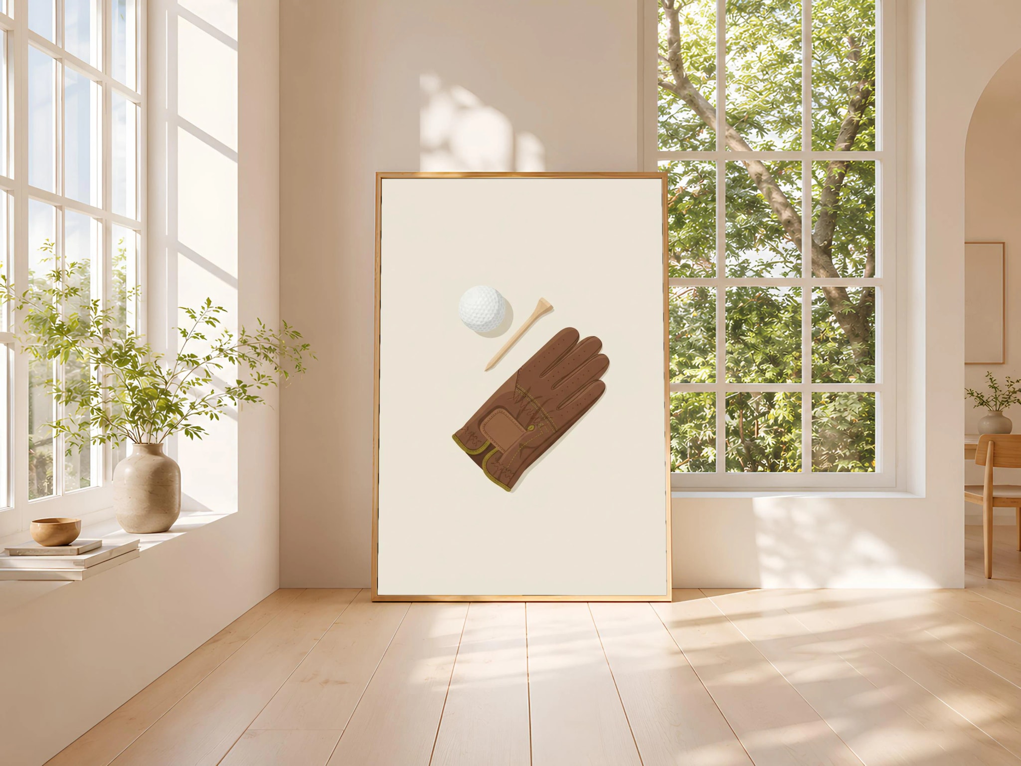 Retro Golf Print, Japandi Country Club Poster, Sage Green Wall Art, Golf Gift, Housewarming Gift – Calm Wall Art by Artsify thumbnail 3