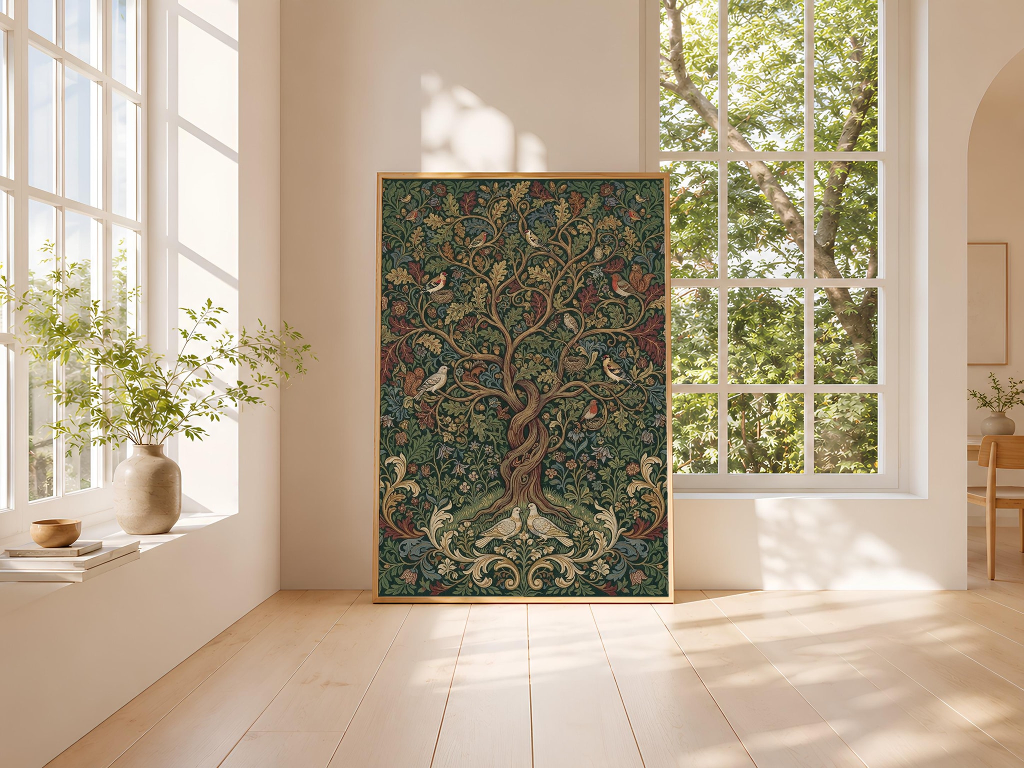 William Morris Tree of Life Print, Arts and Crafts Tapestry Wall Art, Songbird Poster, Living Room Decor, Housewarming Gift – Calm Wall Art by Artsify thumbnail 3