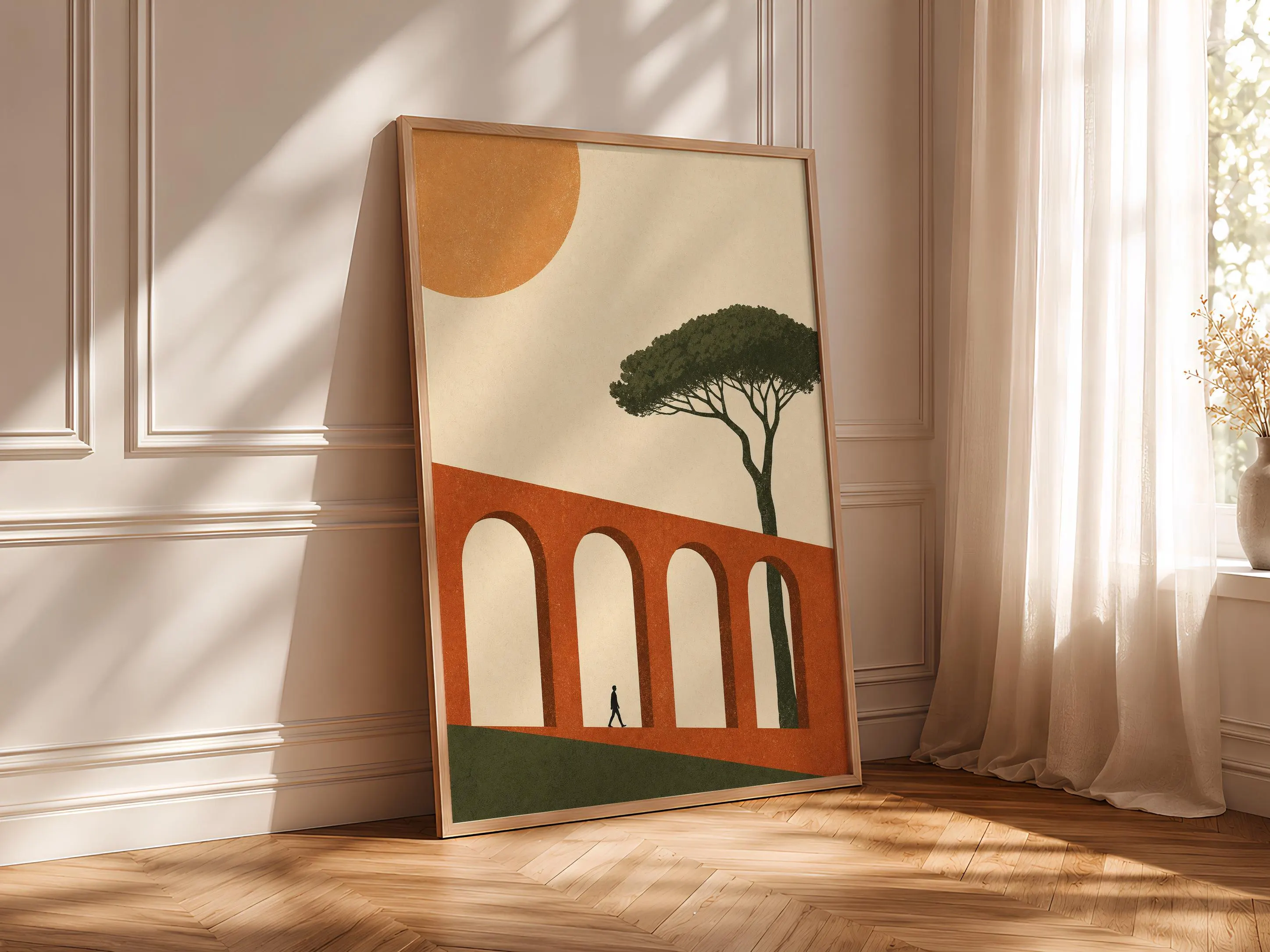 Rome Aqueduct Poster Print, Minimalist Travel Wall Art, Vintage City Poster, Italian Wall Decor, Housewarming Gift – Calm Wall Art by Artsify thumbnail 4