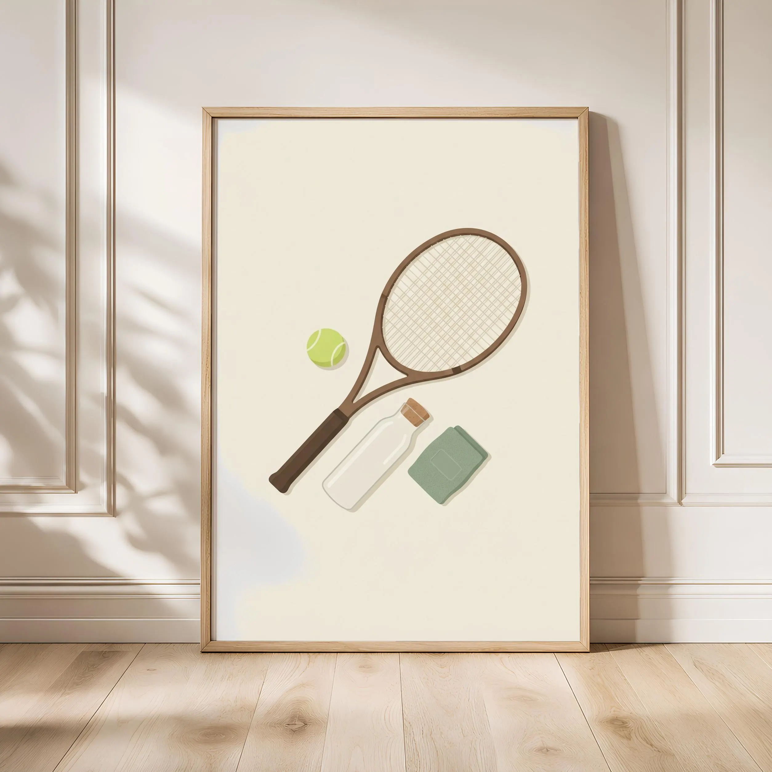 Tennis Wristband Print, Preppy Japandi Poster, Sage Green Wall Art, Tennis Gift, Housewarming Gift – Calm Wall Art by Artsify
