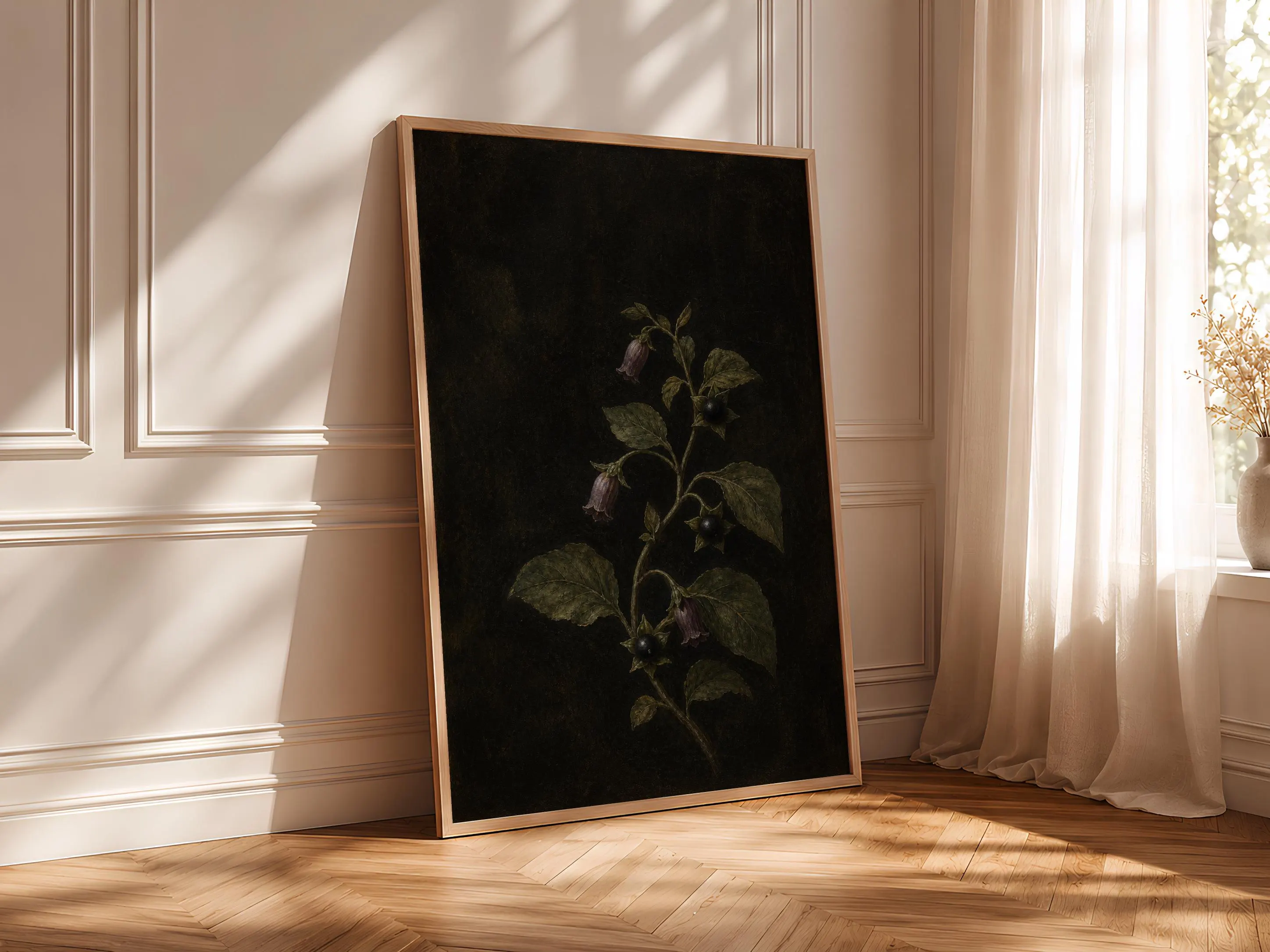 Belladonna Botanical Print, Black Dark Academia Wall Art, Moody Poison Garden Poster, Housewarming Gift – Calm Wall Art by Artsify thumbnail 4