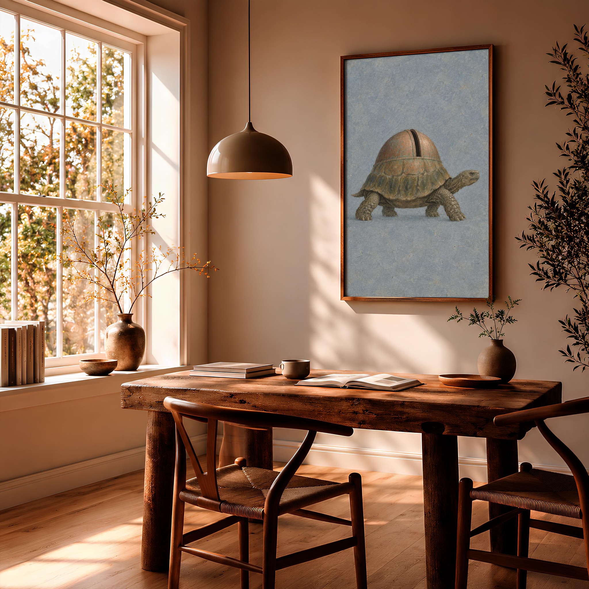 Tortoise Observatory Wall Art, Minimal Surreal Animal Poster – Calm Wall Art by Artsify thumbnail 2