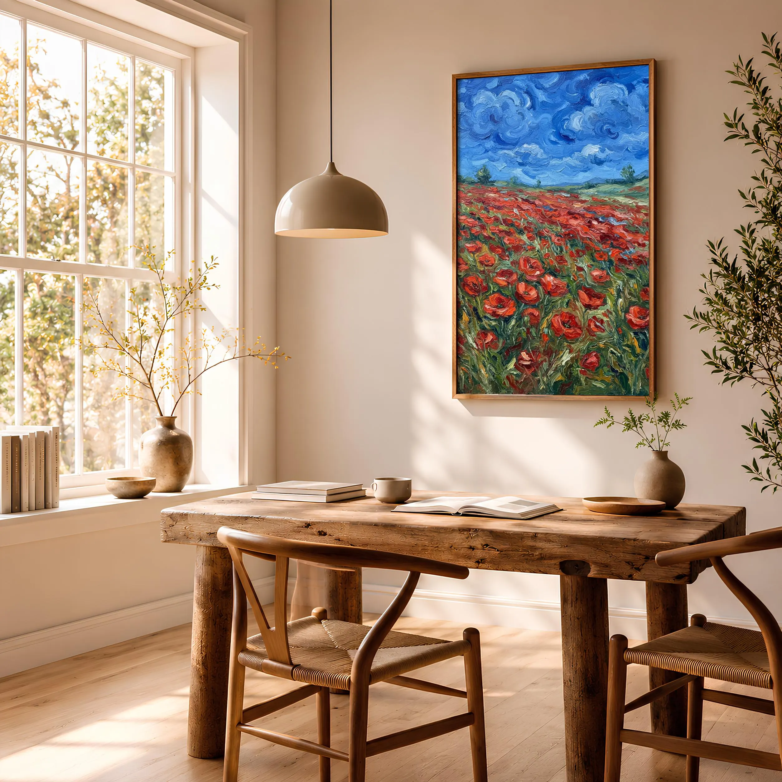 Van Gogh Style Poppy Field Print, Post Impressionist Wall Art, Red Flower Poster, Bedroom Decor, Housewarming Gift – Calm Wall Art by Artsify thumbnail 2
