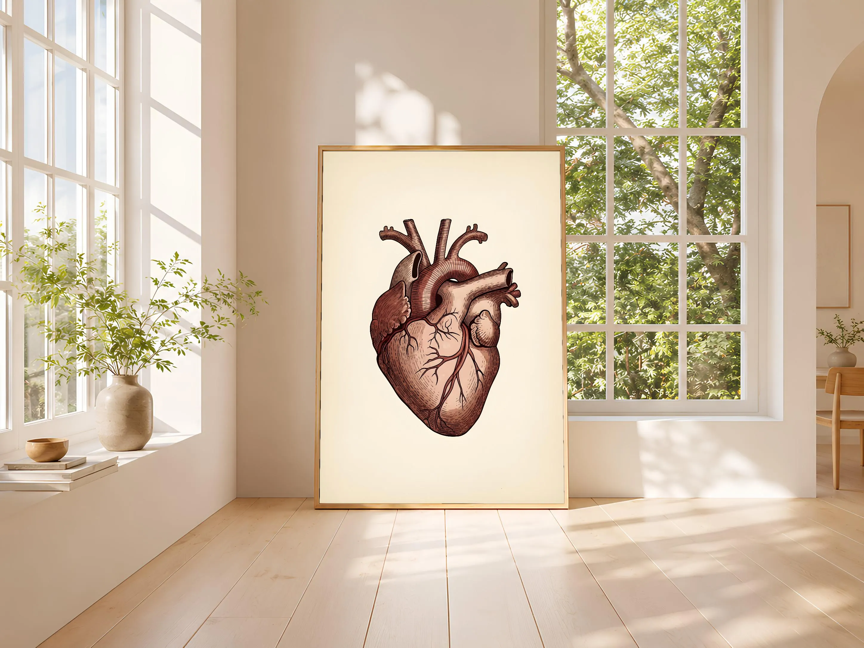 Vintage Anatomy Poster, Human Heart Art Print, Medical Illustration Wall Art, Doctor Office Decor, Housewarming Gift – Calm Wall Art by Artsify thumbnail 3