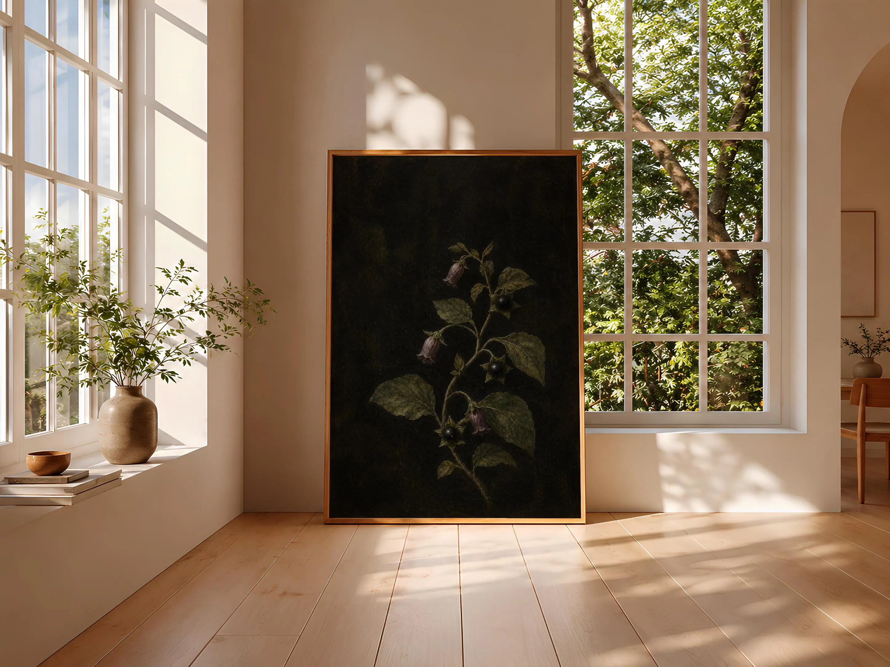Belladonna Botanical Print, Black Dark Academia Wall Art, Moody Poison Garden Poster, Housewarming Gift – Calm Wall Art by Artsify thumbnail 3
