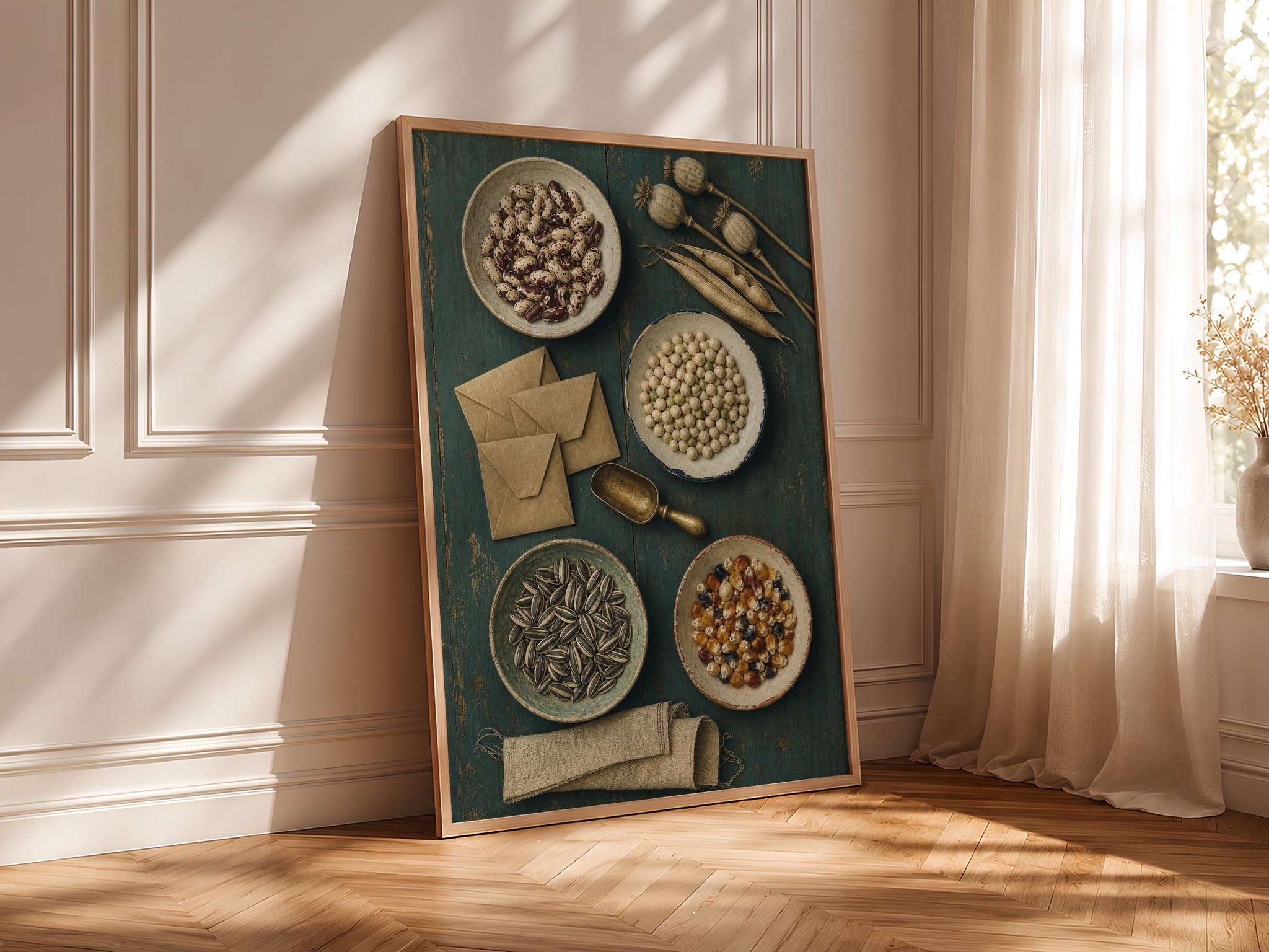 Vintage Seed Sorting Print, Gardener Wall Art, Botanical Kitchen Poster, Rustic Garden Decor, Housewarming Gift – Calm Wall Art by Artsify thumbnail 4