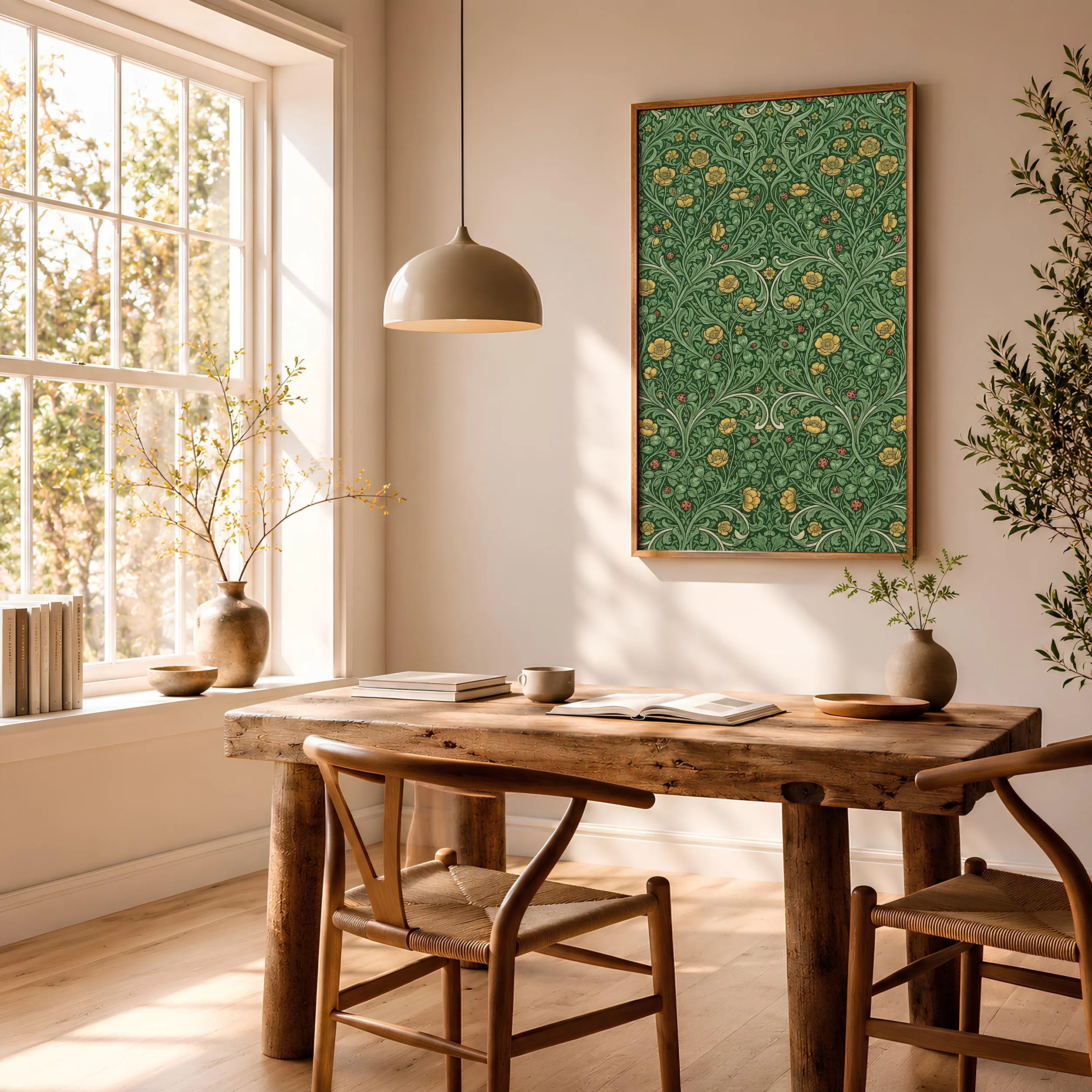 William Morris Style Print, Arts and Crafts Ladybird Poster, Buttercup Wall Art, Kitchen Decor, Housewarming Gift – Calm Wall Art by Artsify thumbnail 3